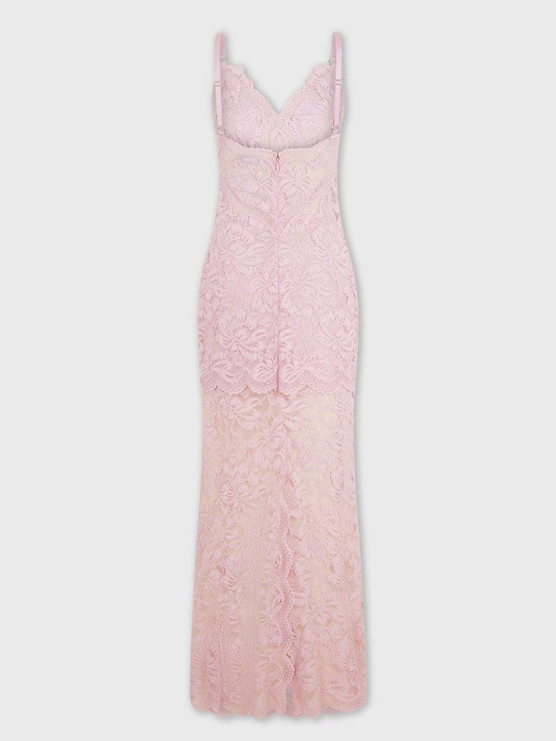 PINK LONG DRESS IN LACE Product Image
