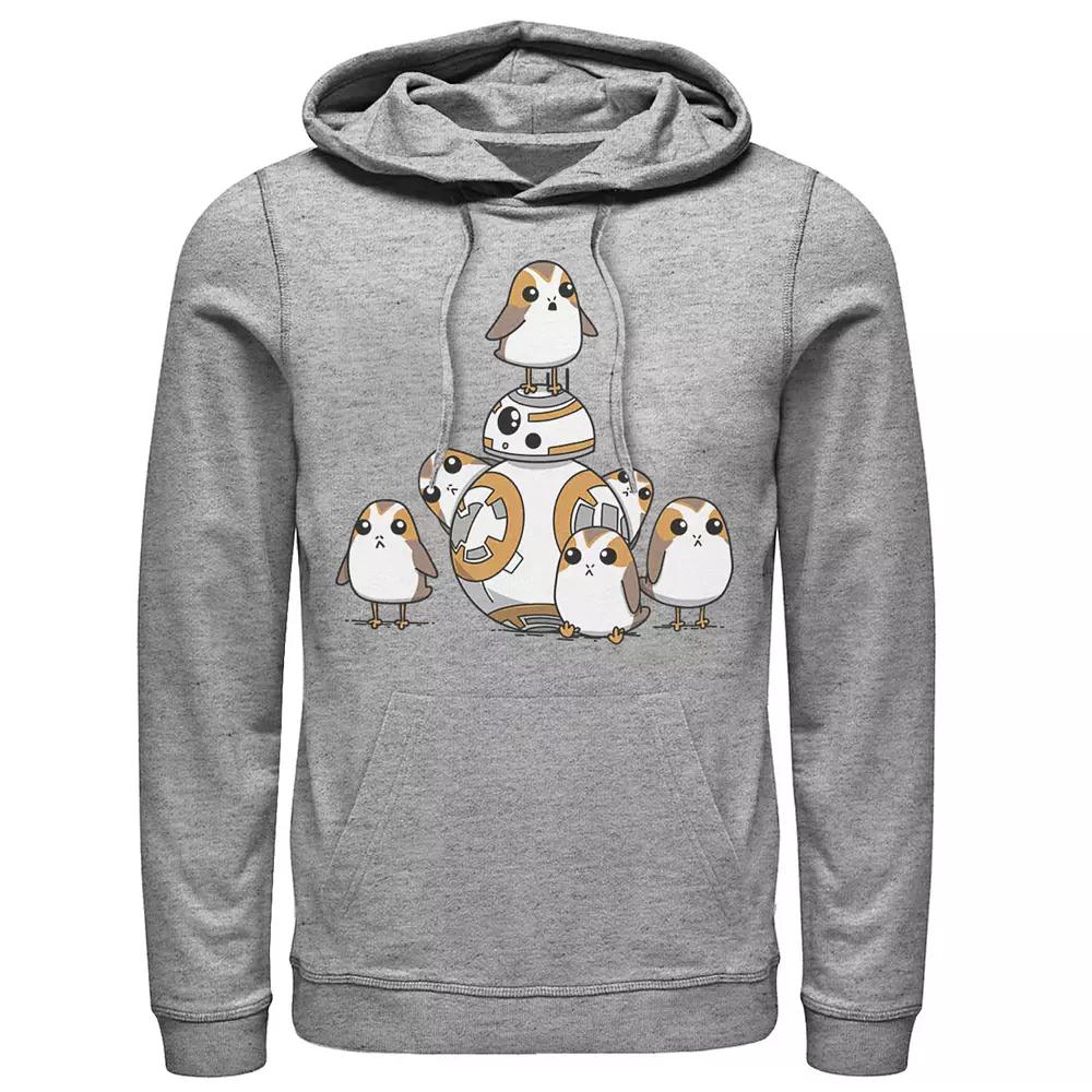 Men's Star Wars Porgs Having Fun With BB-8 Portrait Hoodie,  Product Image