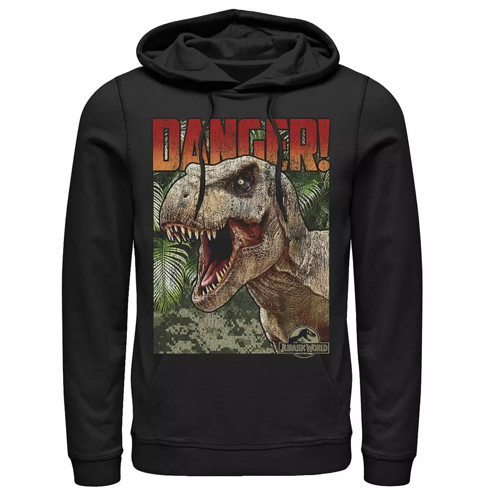 Men's Jurassic World Danger T-Rex Retro Poster Pullover Graphic Hoodie,  Product Image