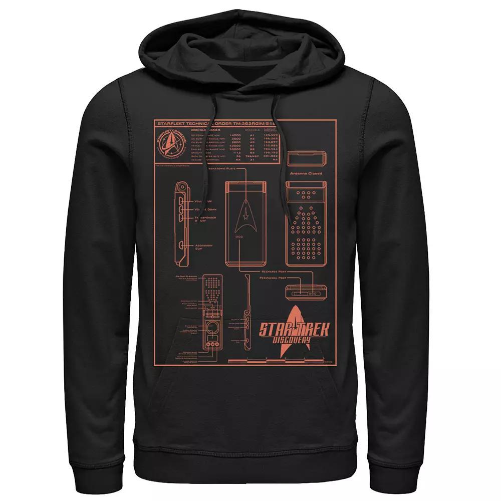 Men's Star Trek Discovery Communicator Schematics Poster Hoodie,  Product Image