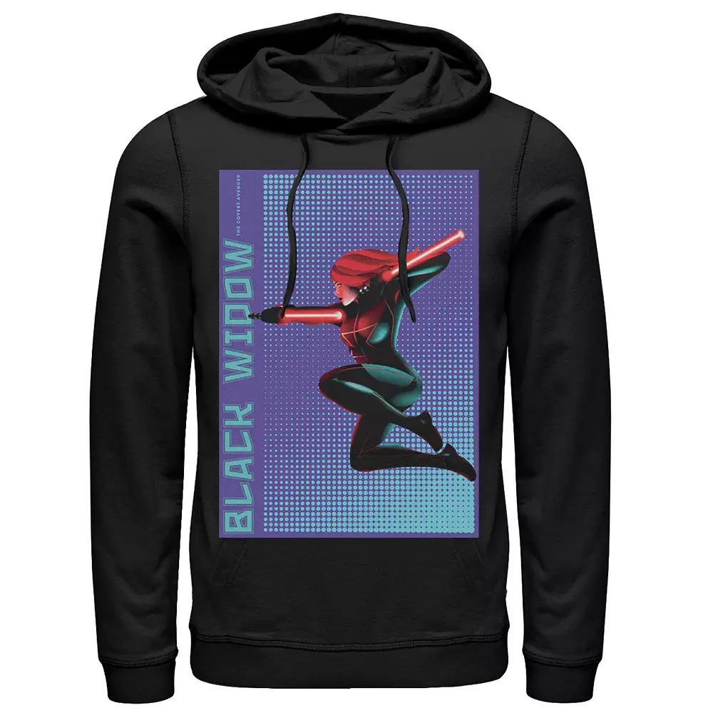 Men's Marvel Black Widow Halftone Pop Art Poster Hoodie,  Product Image