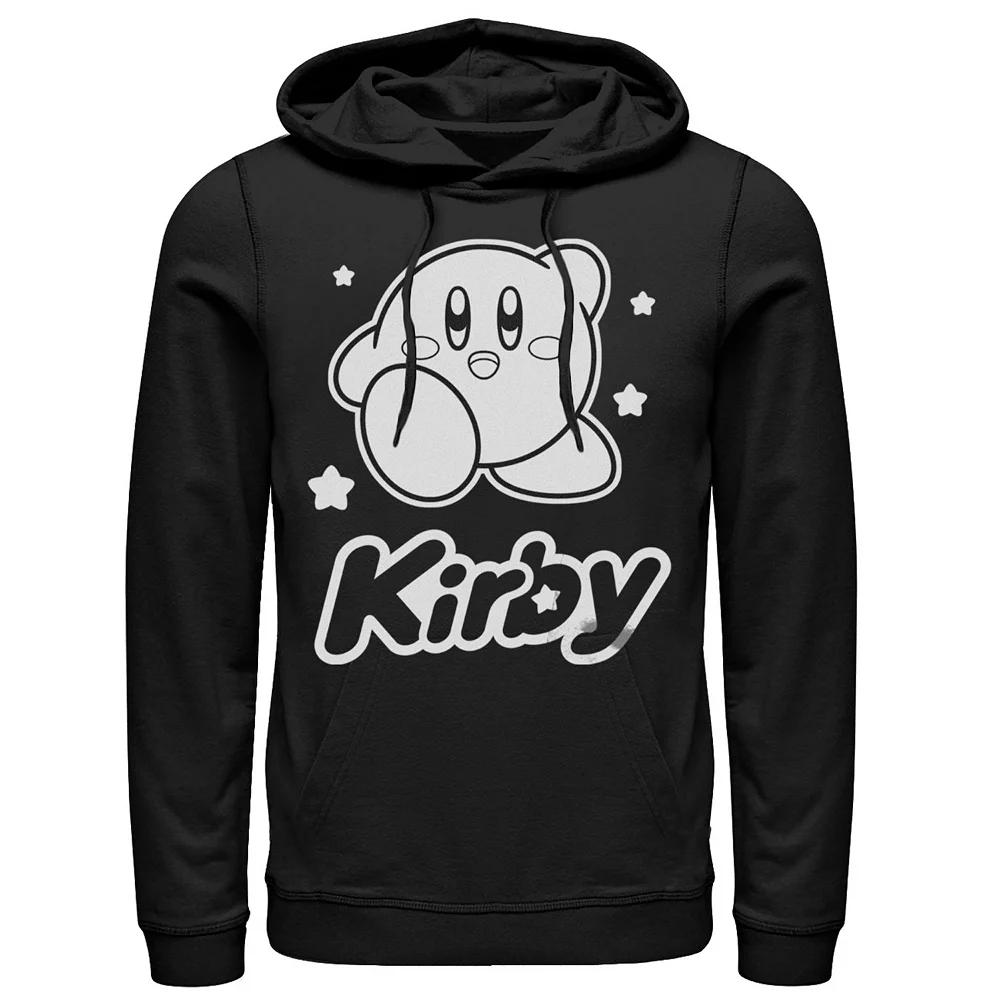 Men's Nintendo Kirby Monochrome Style Graphic Hoodie,  Product Image
