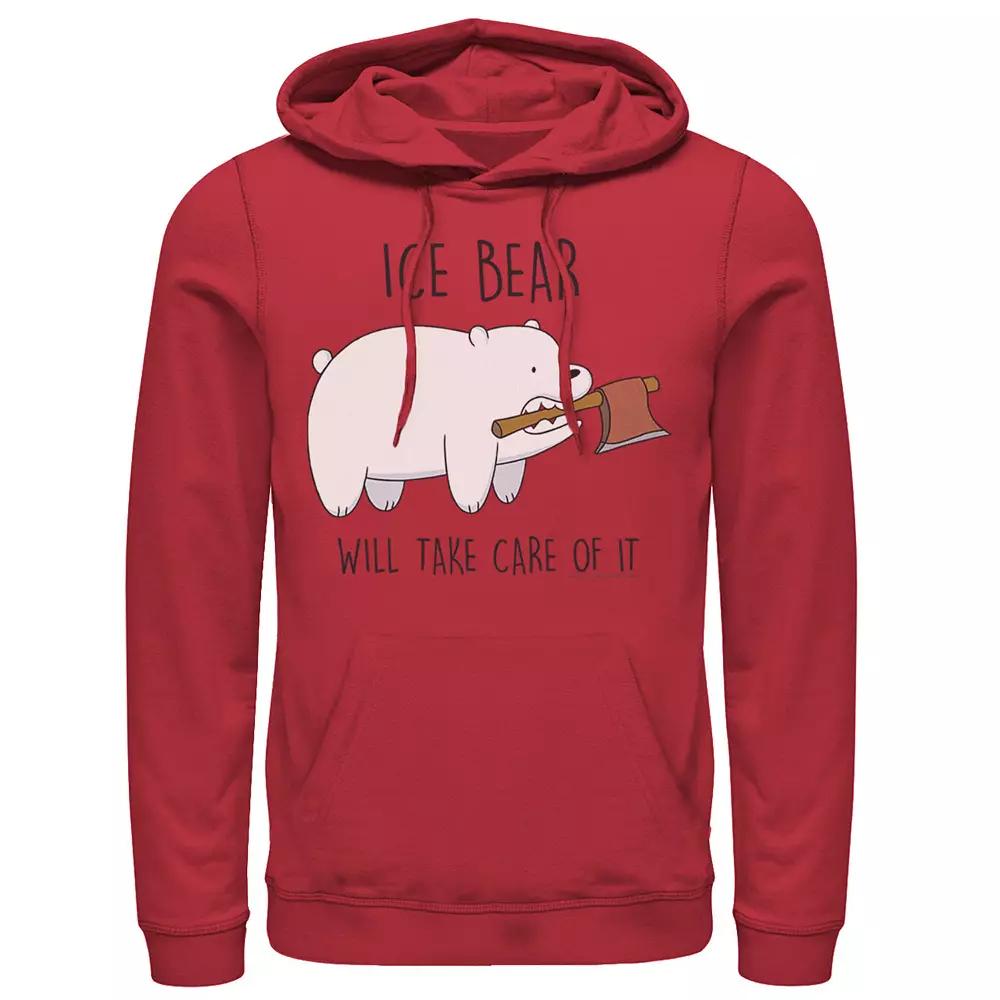 Men's Cartoon Network Bare Bears Ice Bear Take Care Of It Axe Hoodie,  Product Image
