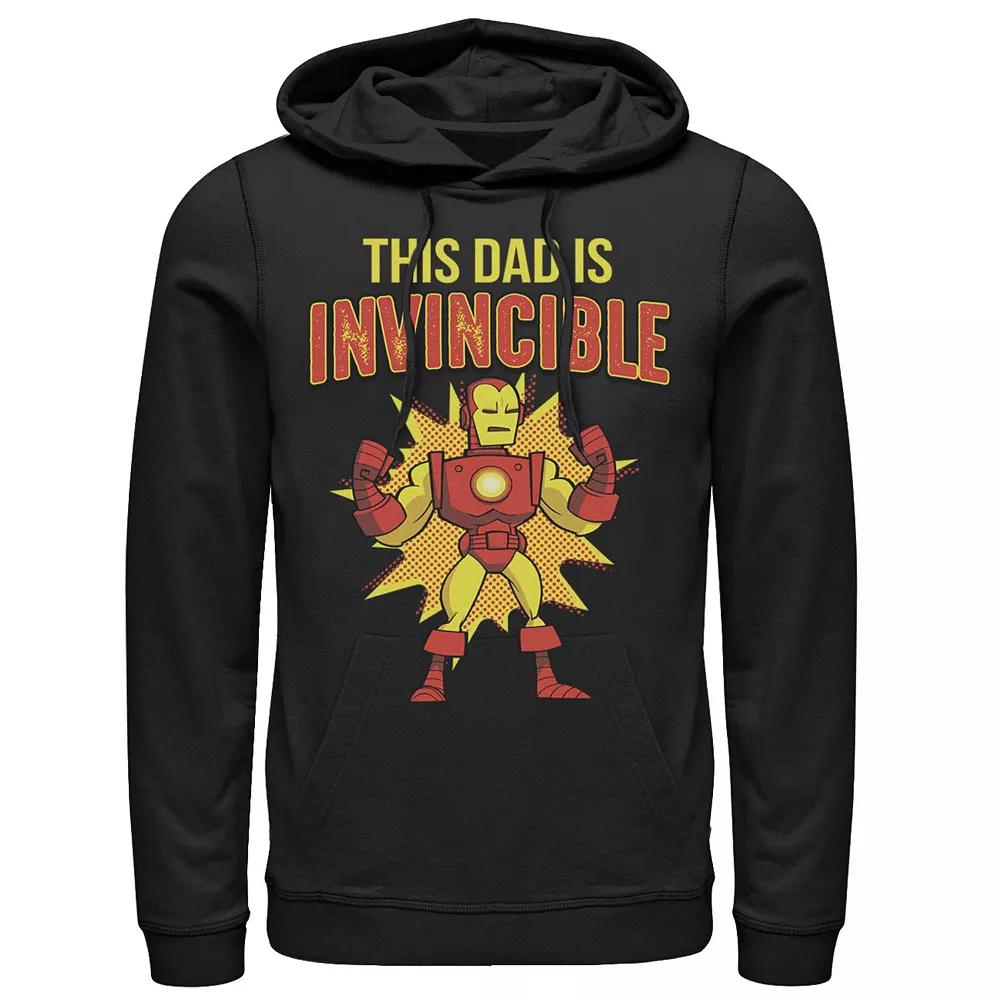 Men's Marvel Father's Day Retro Iron Man This Dad Is Invincible Hoodie,  Product Image