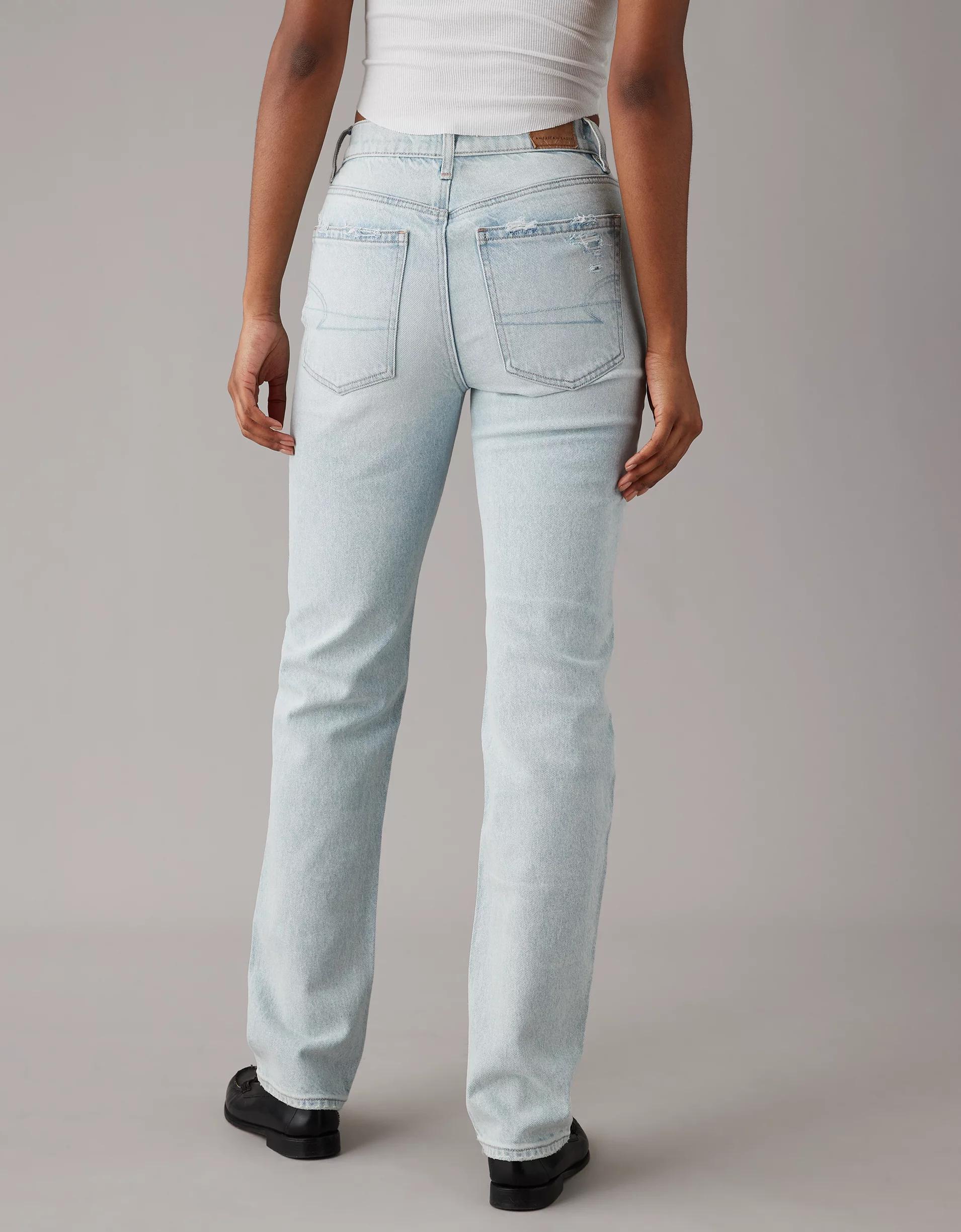 AE Stretch Super High-Waisted Straight Jean Product Image