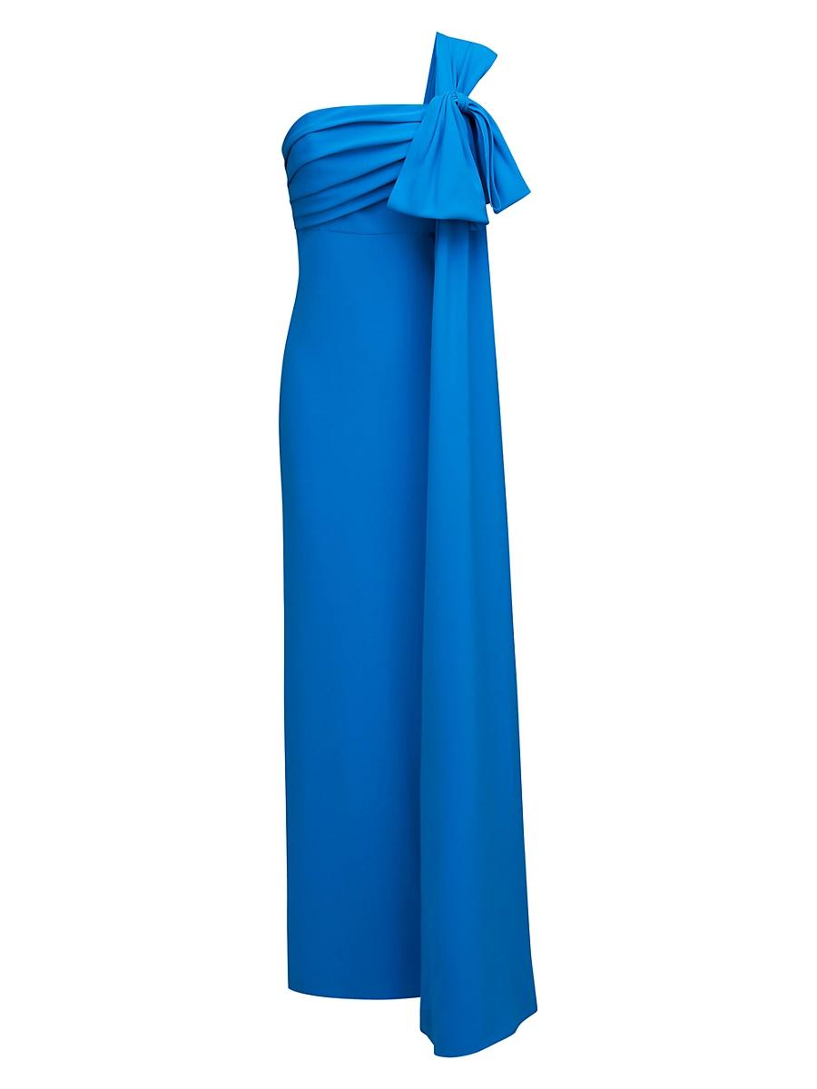 Womens Olivia Draped Crepe Gown Product Image