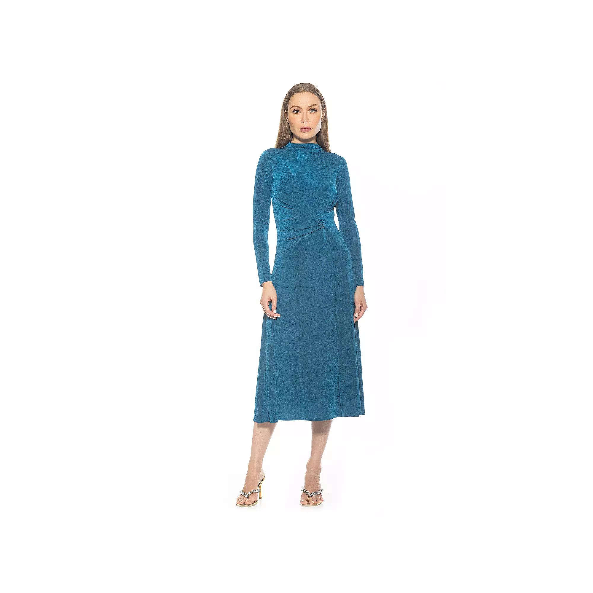 Women's ALEXIA ADMOR Marla Draped Long Sleeve Maxi Dress,  Product Image
