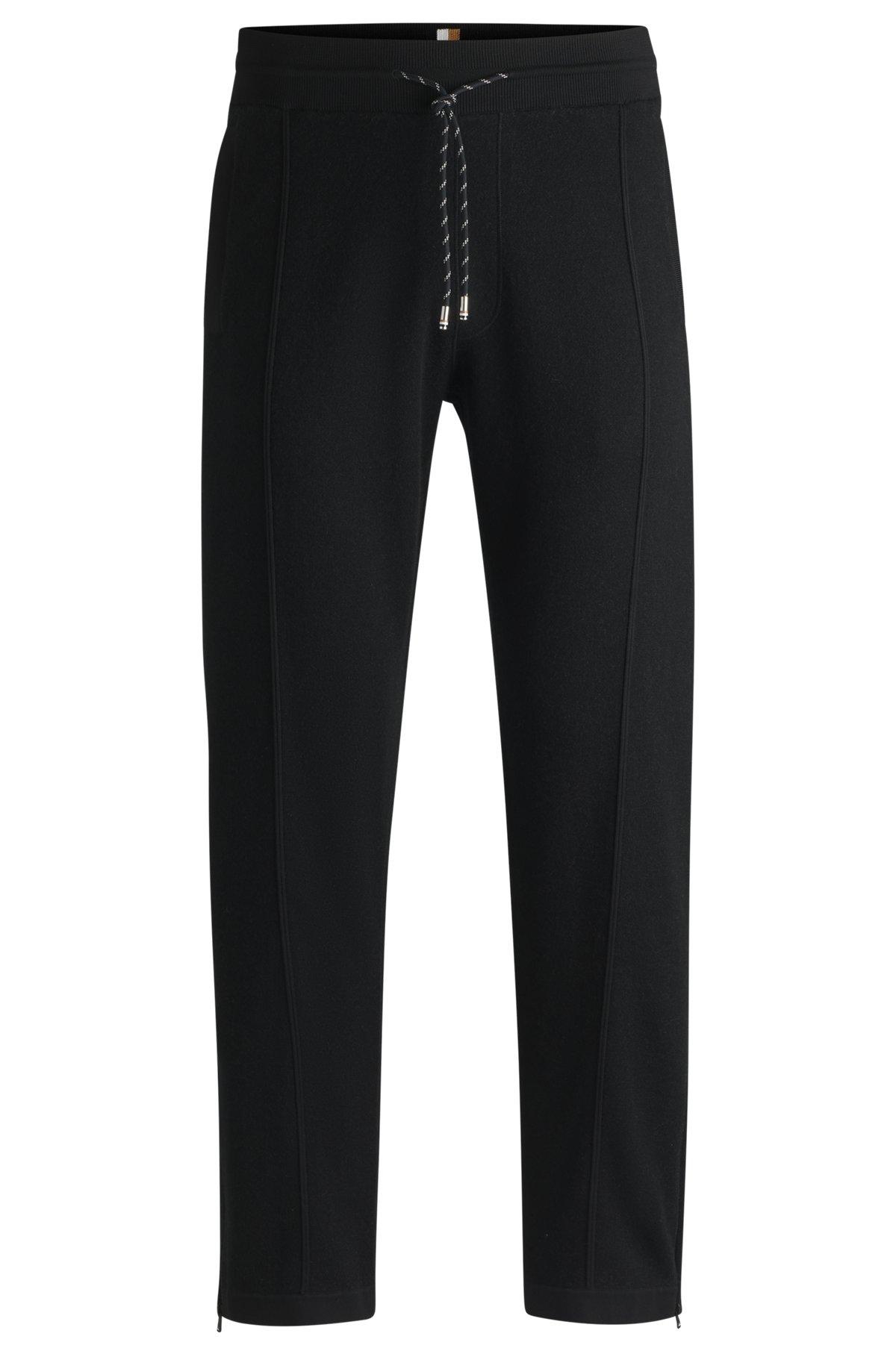Regular-fit trousers in wool with zip hems Product Image