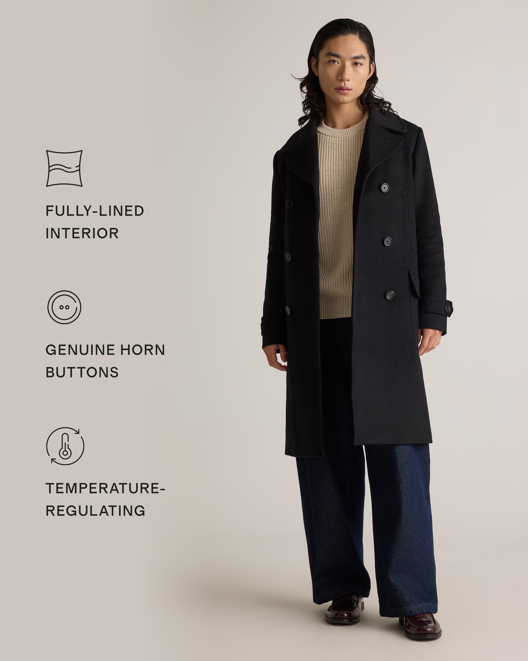 Quince | Men's Italian Wool Double-Breasted Officer Topcoat Wool/Nylon Product Image