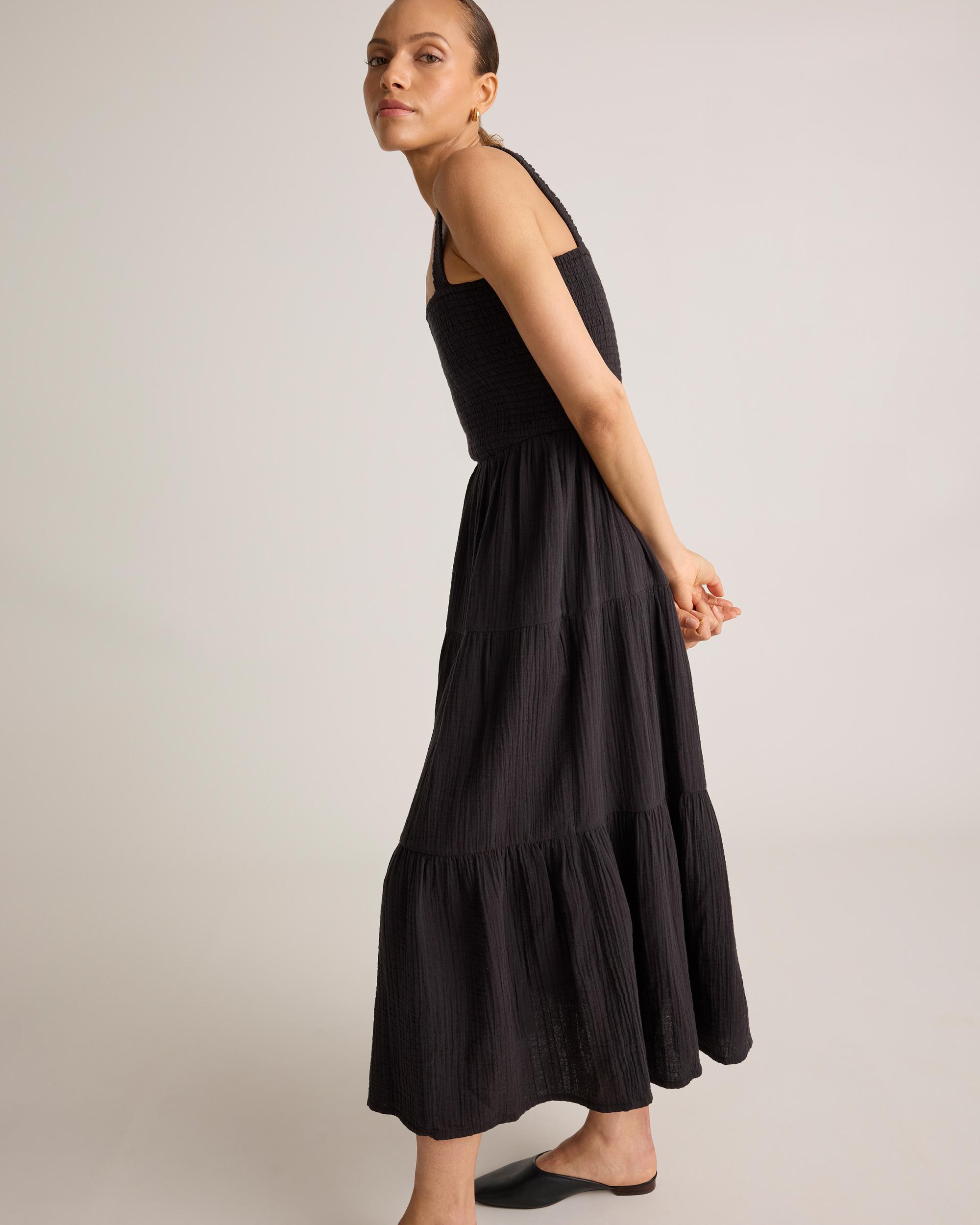 Quince | Women's Gauze Smocked Sleeveless Maxi Dress Organic Cotton Product Image