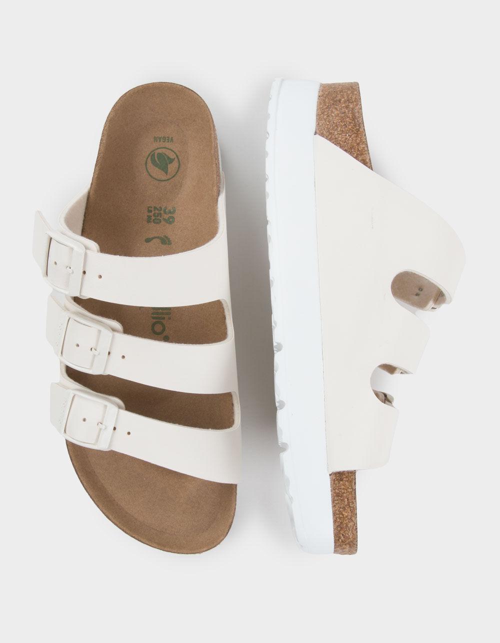 BIRKENSTOCK Florida Vegan Flex Womens Platform Sandals - EGGSHELL Product Image