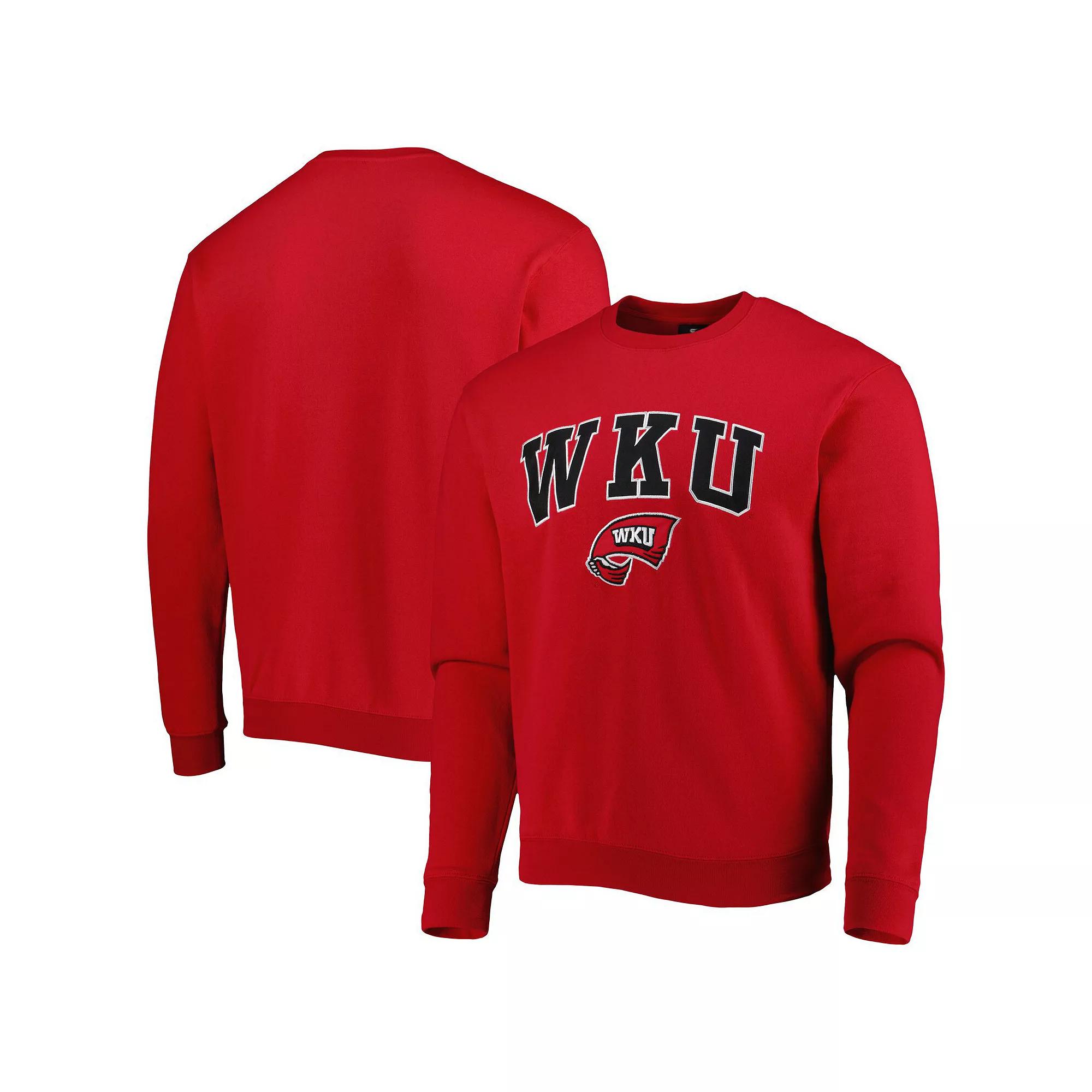 Men's Colosseum Red Western Kentucky Hilltoppers Arch Over Logo Pullover Sweatshirt,  Product Image