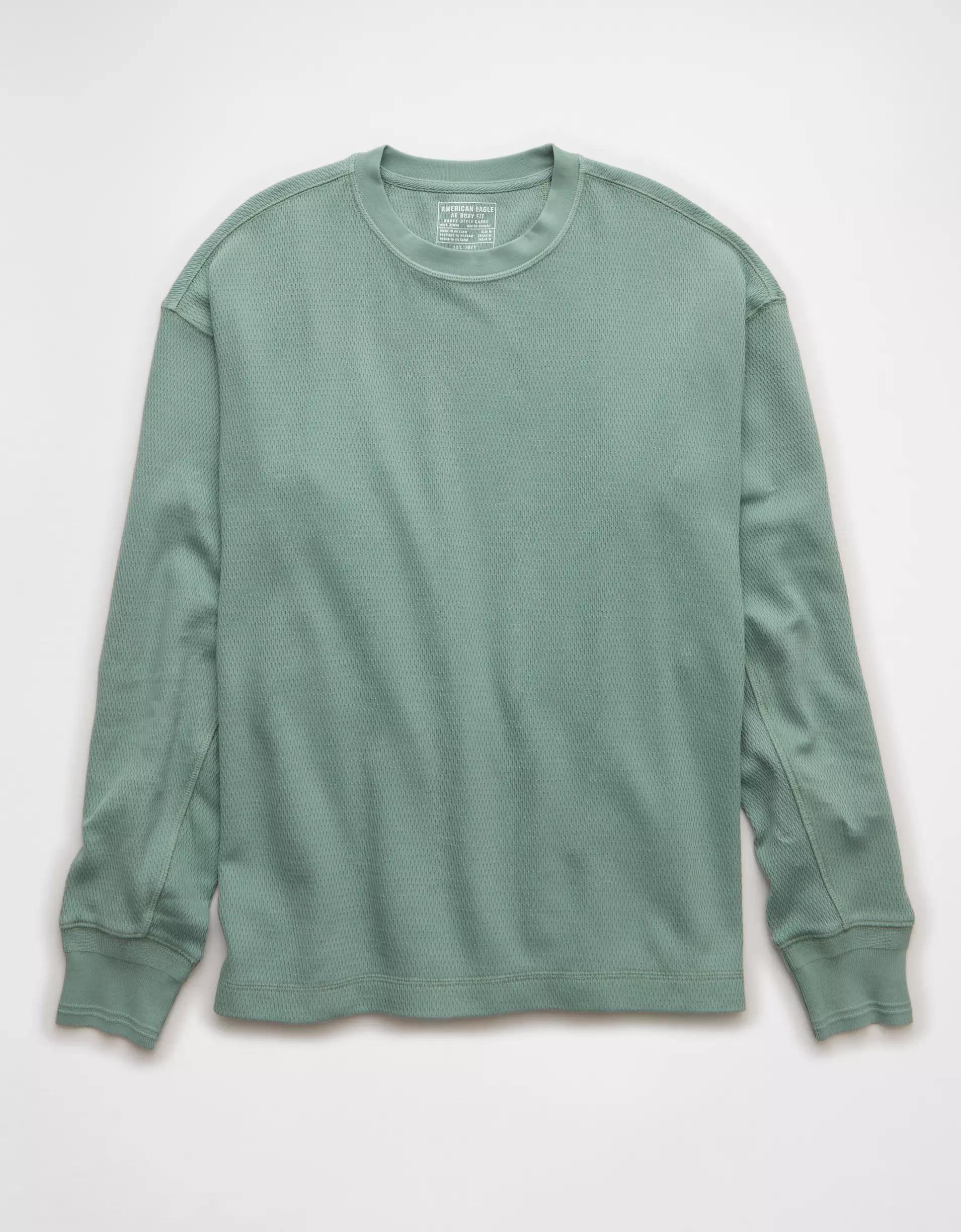 AE Boxy Washed Thermal Shirt Product Image