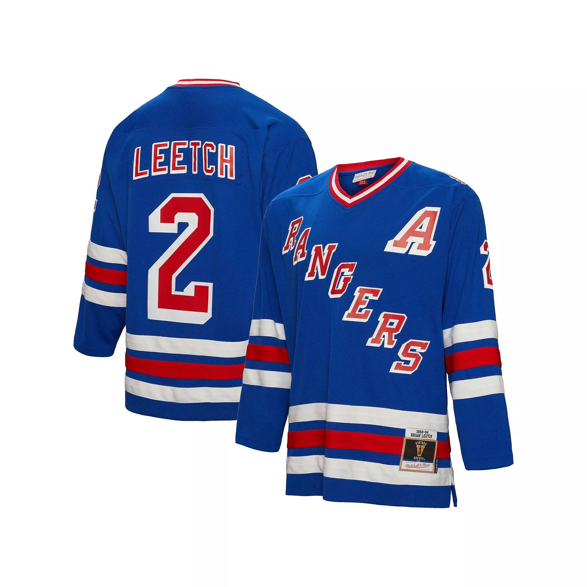 Men's Mitchell & Ness Brian Leetch Blue New York Rangers 1993 Blue Line Player Jersey, Size: 5XL, Ran Blue Product Image
