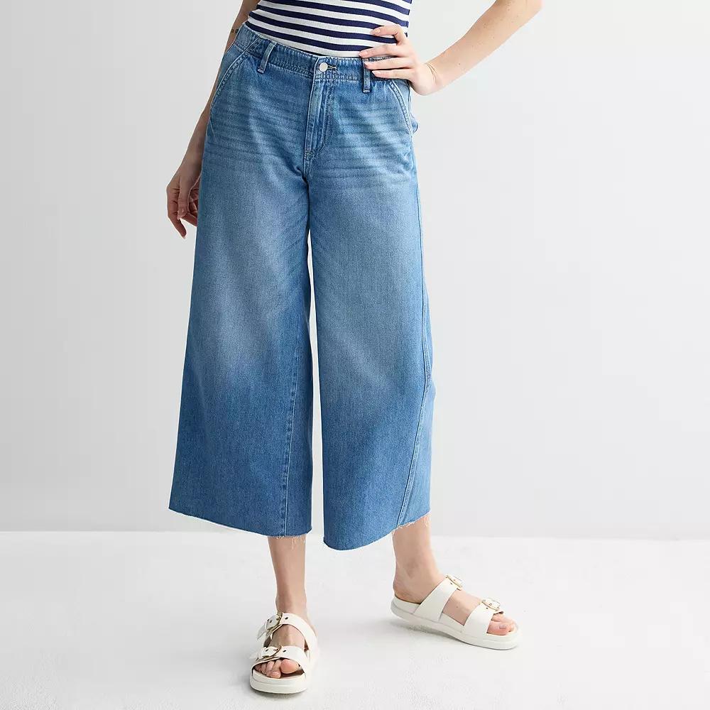 Women's Sonoma Goods For Life® Relaxed Fit Wide-Leg Ankle Jeans,  Product Image