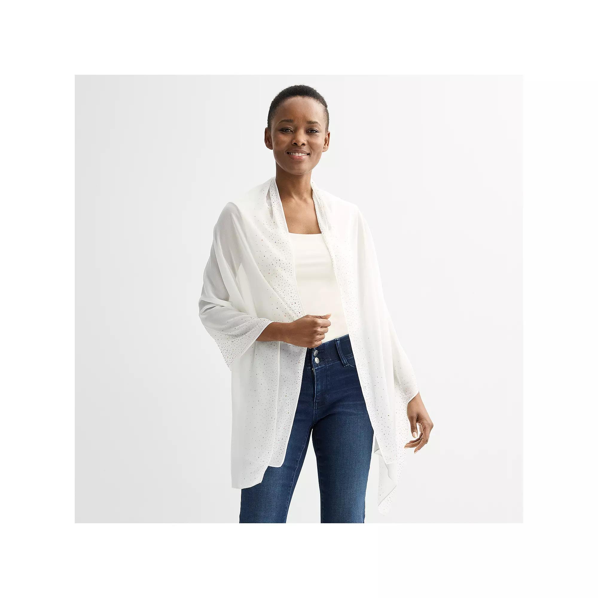 Women's Nine West Gemstone Shine Wrap, White Product Image