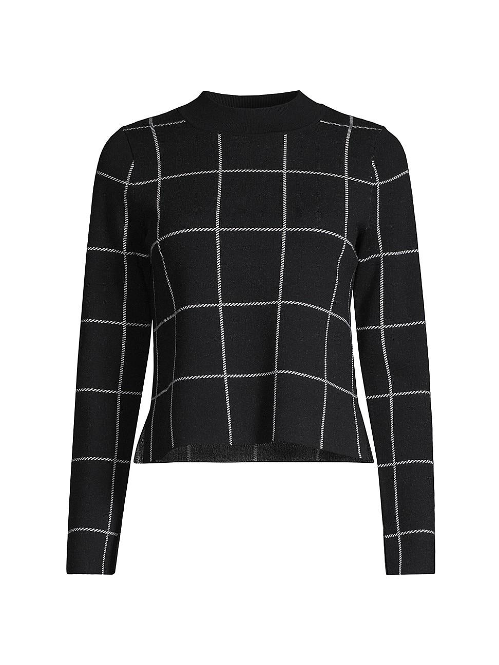 Womens Ines Windowpane Long-Sleeve Top Product Image