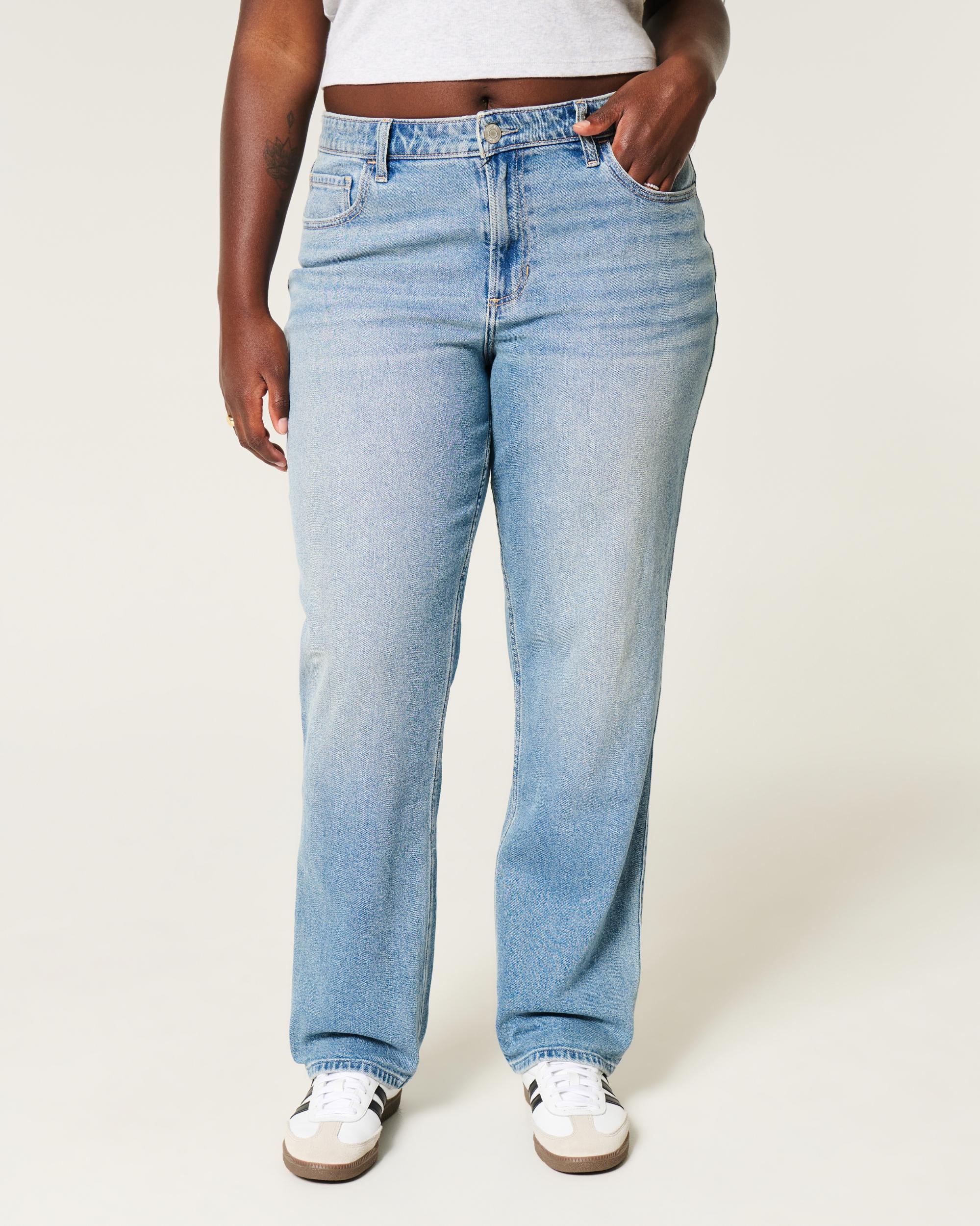 Curvy High-Rise Medium Wash Straight Jeans Product Image