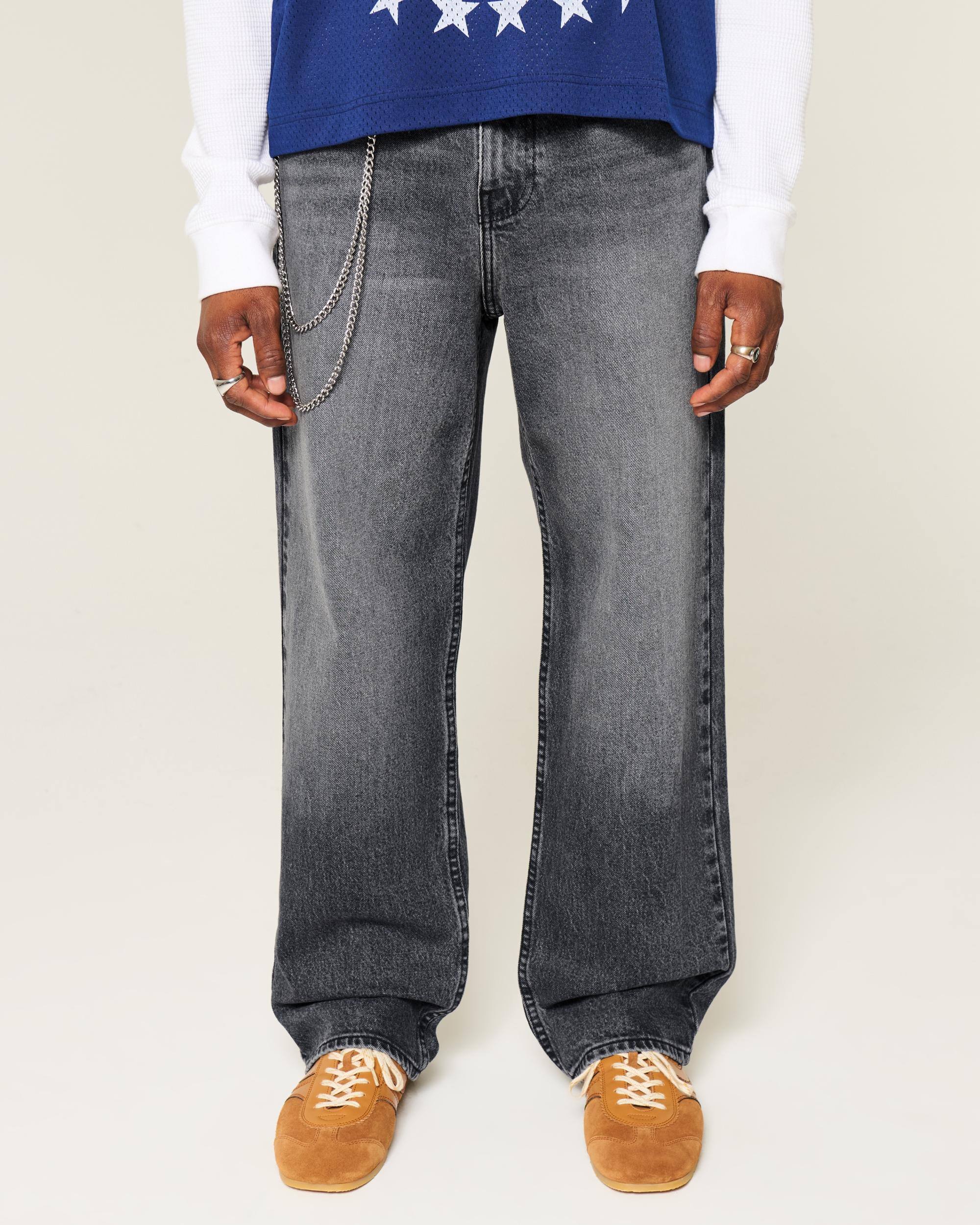 Washed Black Baggy Jeans Product Image