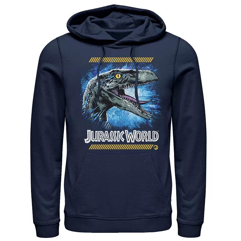 Men's Jurassic World Two Raptor Blue Splatter Hoodie,  Product Image