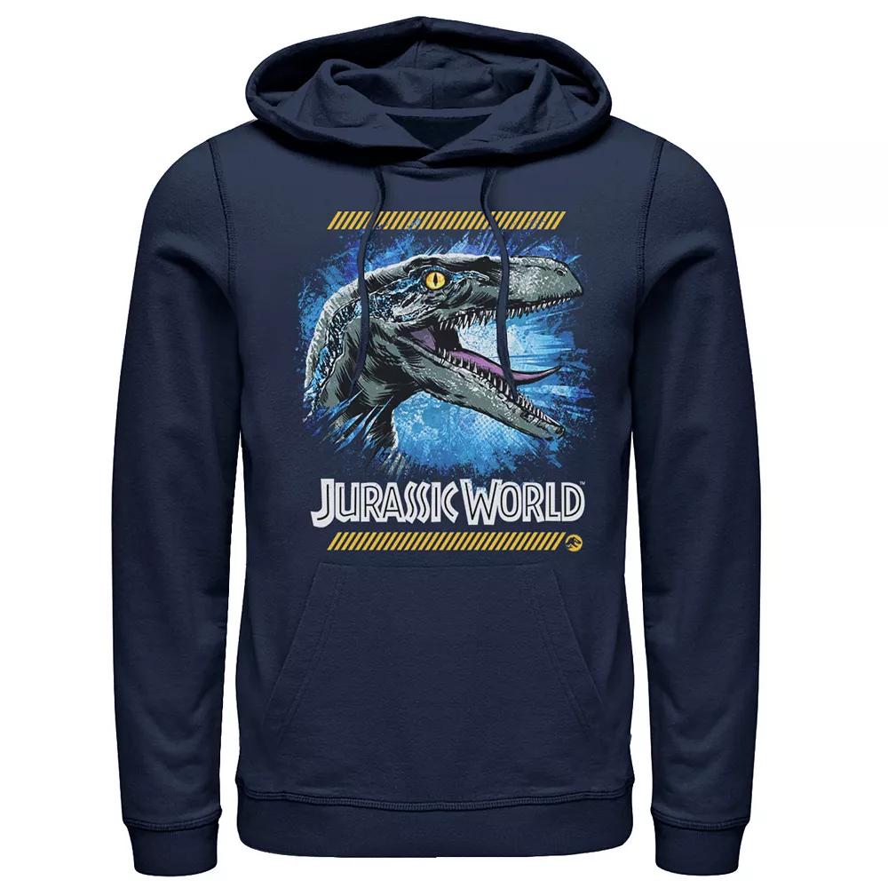 Men's Jurassic World Two Raptor Blue Splatter Hoodie,  Product Image