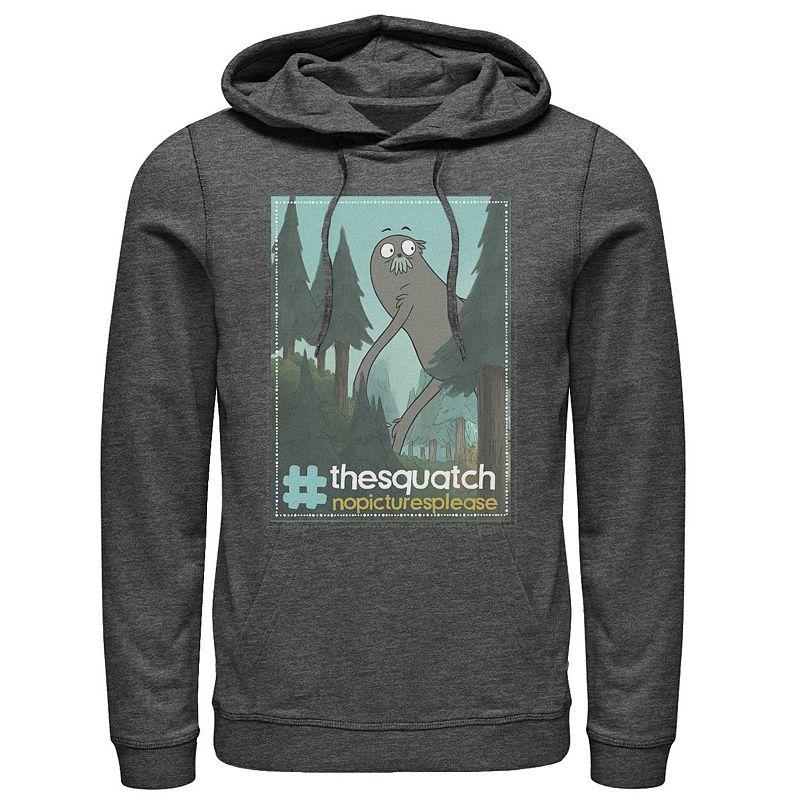Mens Cartoon Network We Bare Bears Charlie The Squatch Hashtag Hoodie Grey Heather Product Image