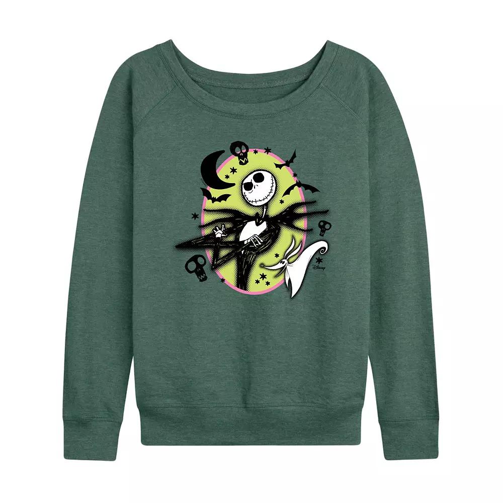 Disney's Nightmare Before Christmas Jack & Zero Women's Halloween French Terry Long Sleeve Tee, Size: XXL, Grey Green Product Image