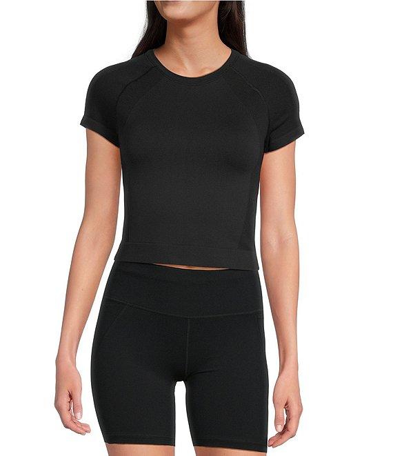 Sweaty Betty Athlete Crop Crew Neck Short Sleeve Seamless Workout T-Shirt Product Image