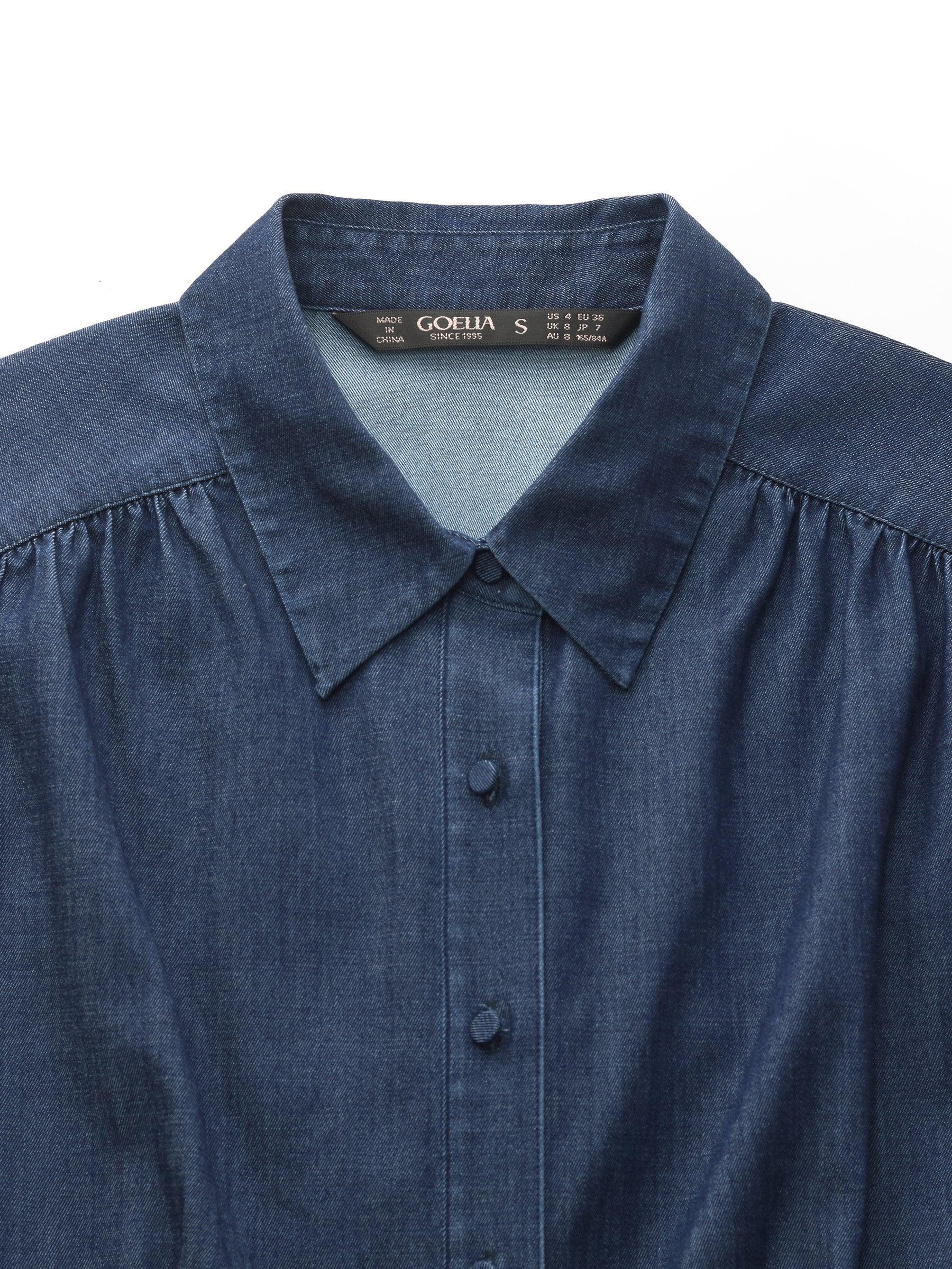 Denim Stretch Women Maxi Shirt Dress Product Image