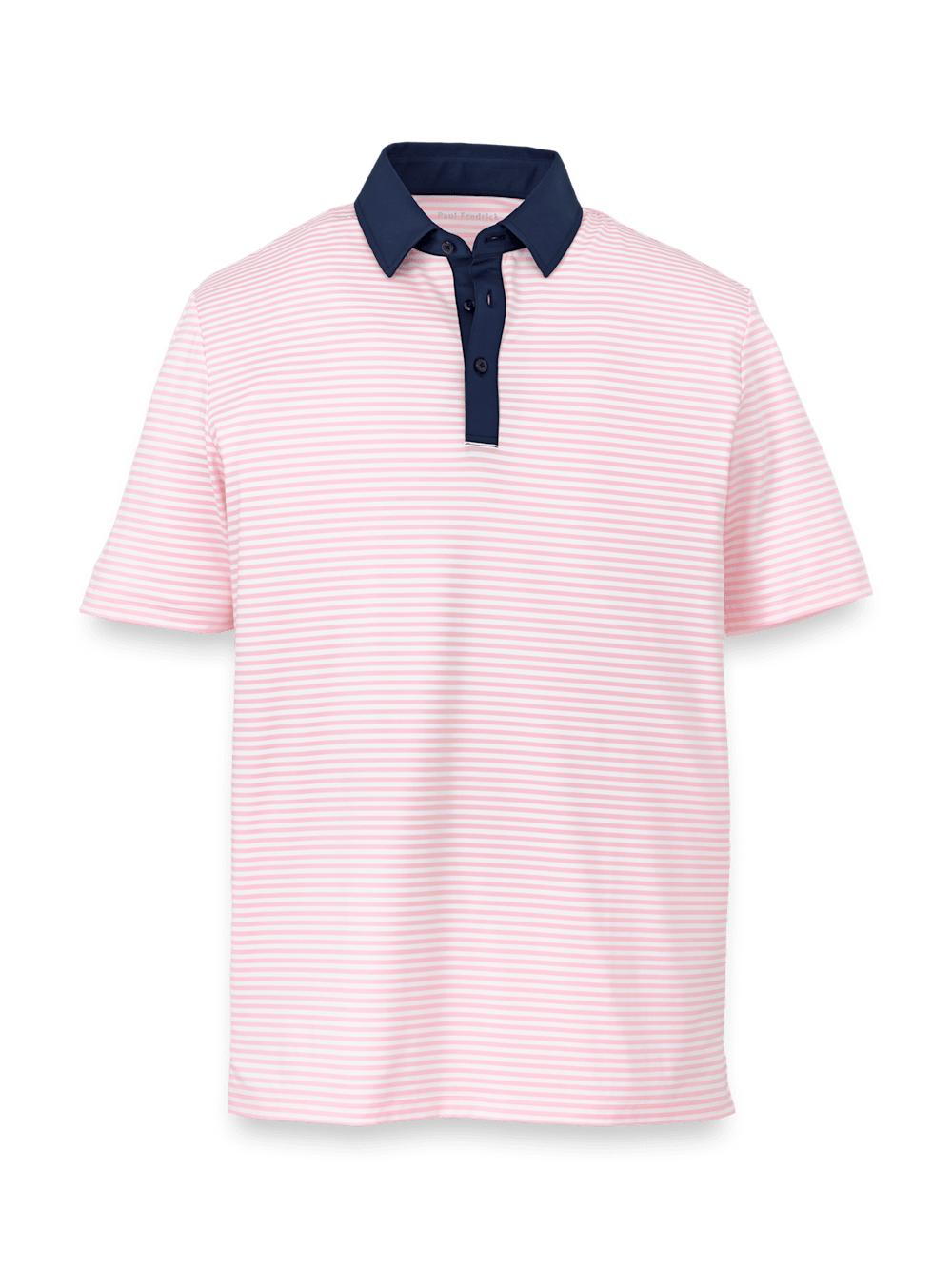 Performance Blend Three Button Polo - Pink Product Image