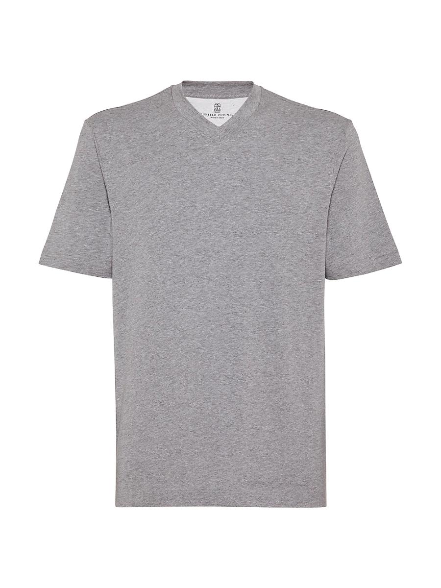 Mens Cotton Jersey V-Neck T-Shirt Product Image