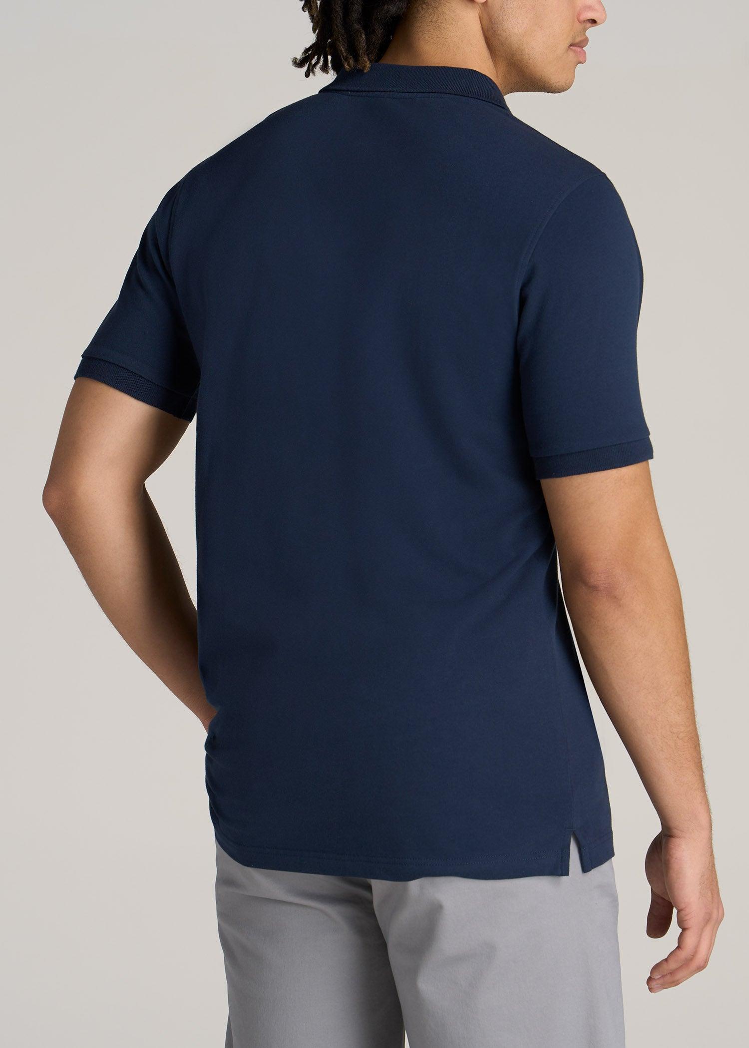 Classic Polo with Embroidered Logo for Tall Men in Marine Navy Male Product Image