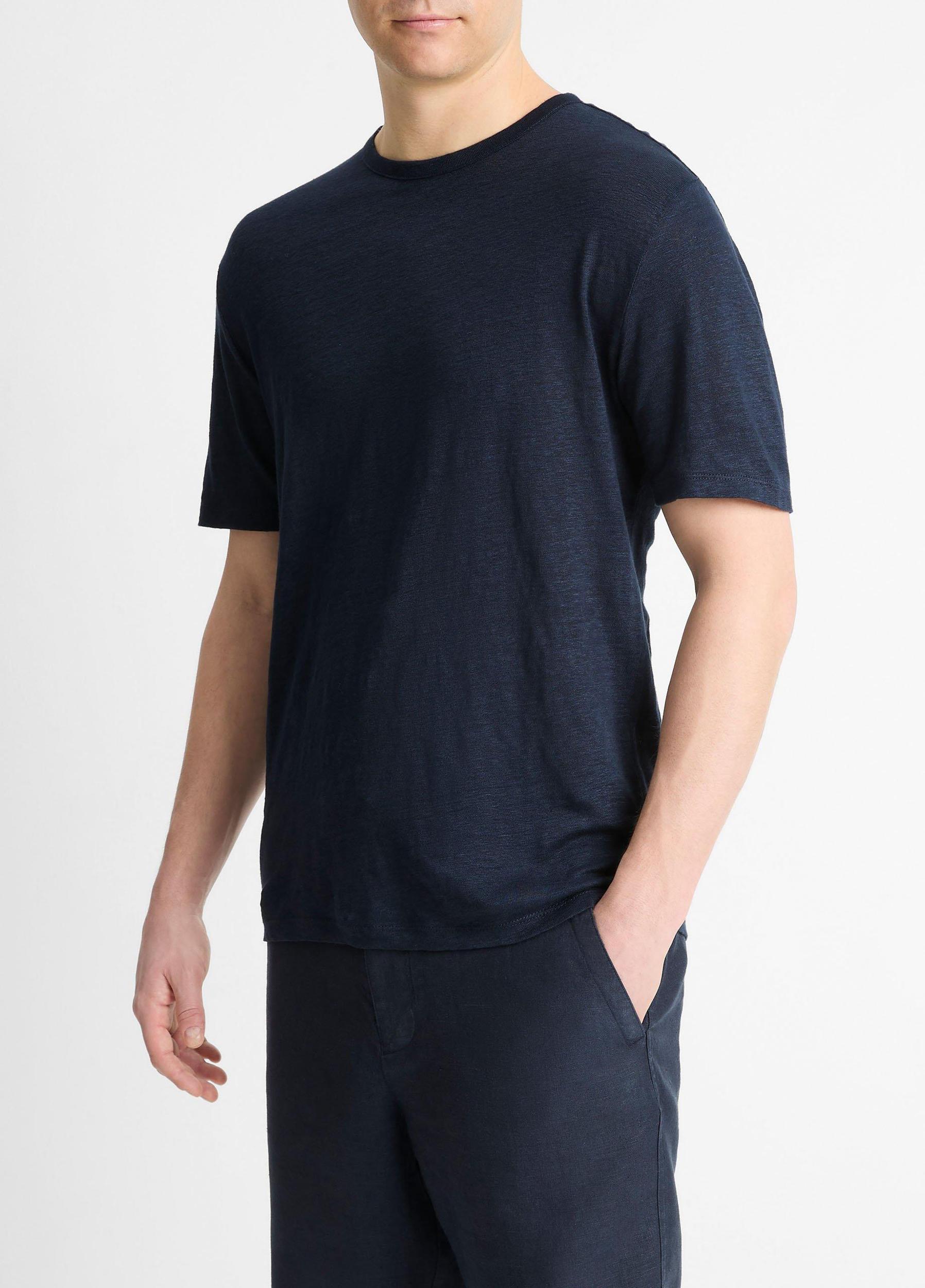 Linen Crew Neck T-Shirt Product Image
