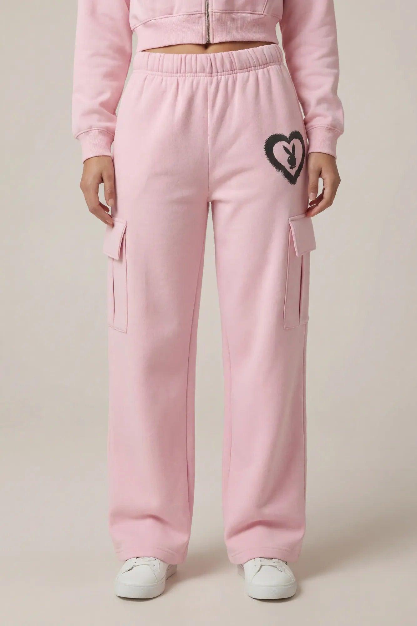 Playboy Fleece Wide Leg Cargo Sweatpant Female Product Image