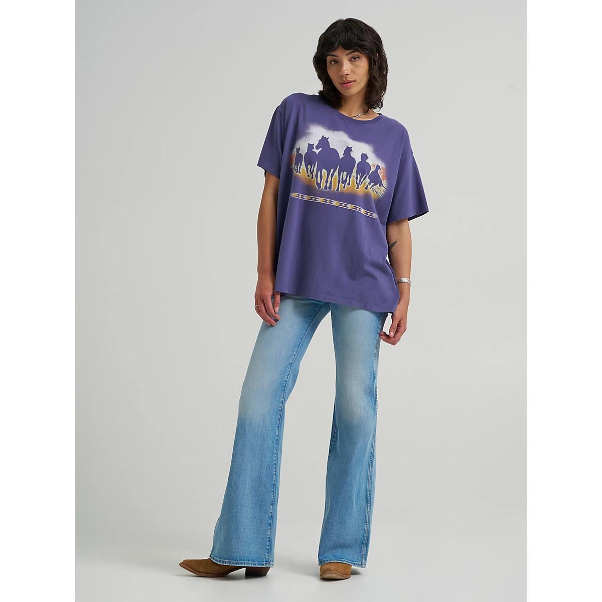 Women's 70's Flare Jean in Soft Ocean Product Image