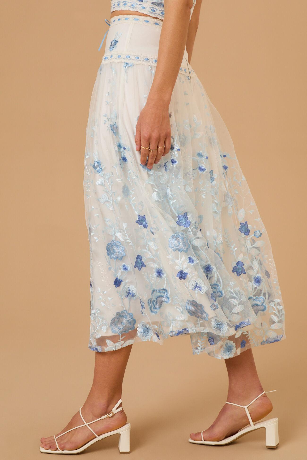 Braxlin Embroidered Midi Skirt Product Image