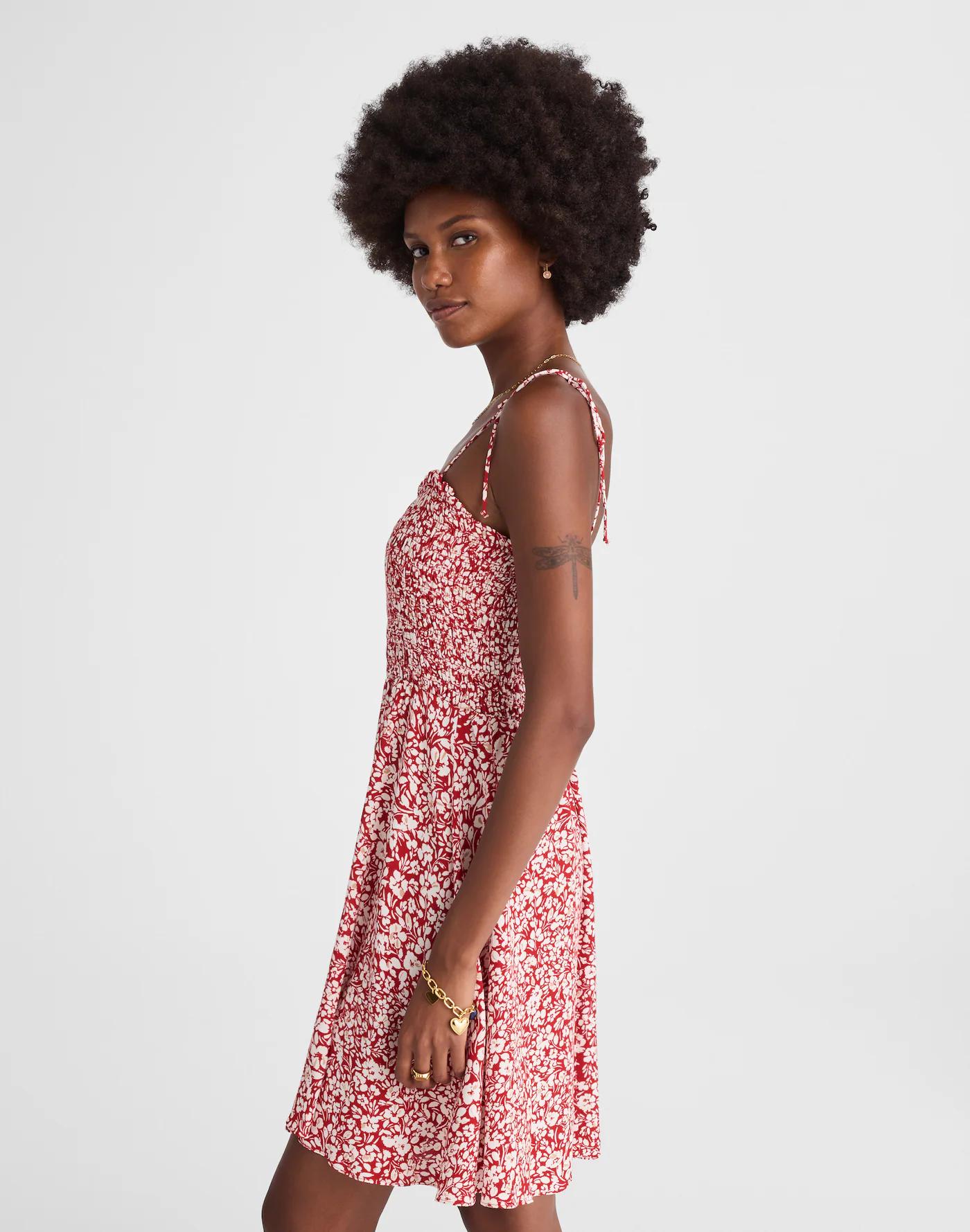 Tie Shoulder Mini Dress in Floral Product Image