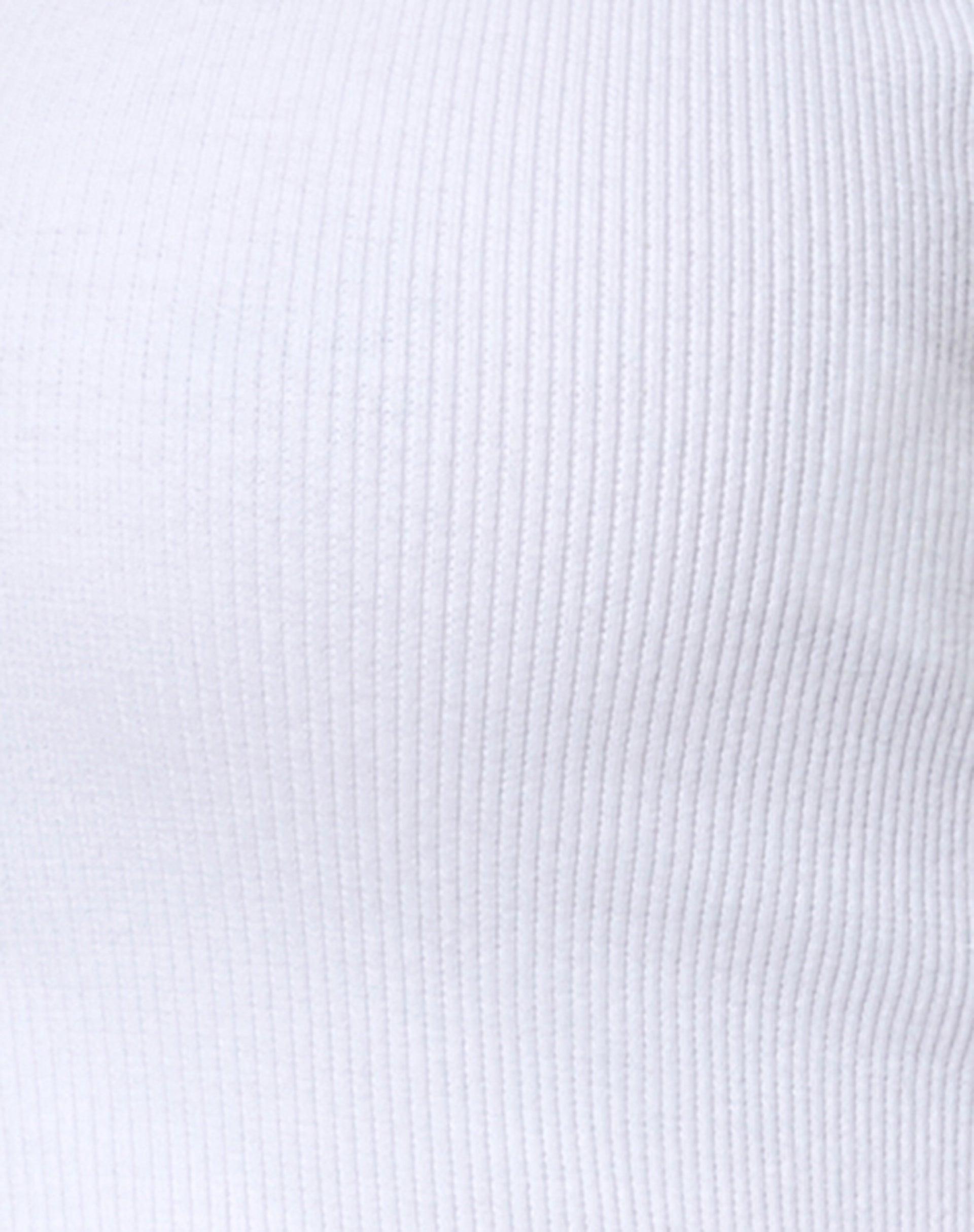 Ryals Long Sleeve Top in Rib White Product Image