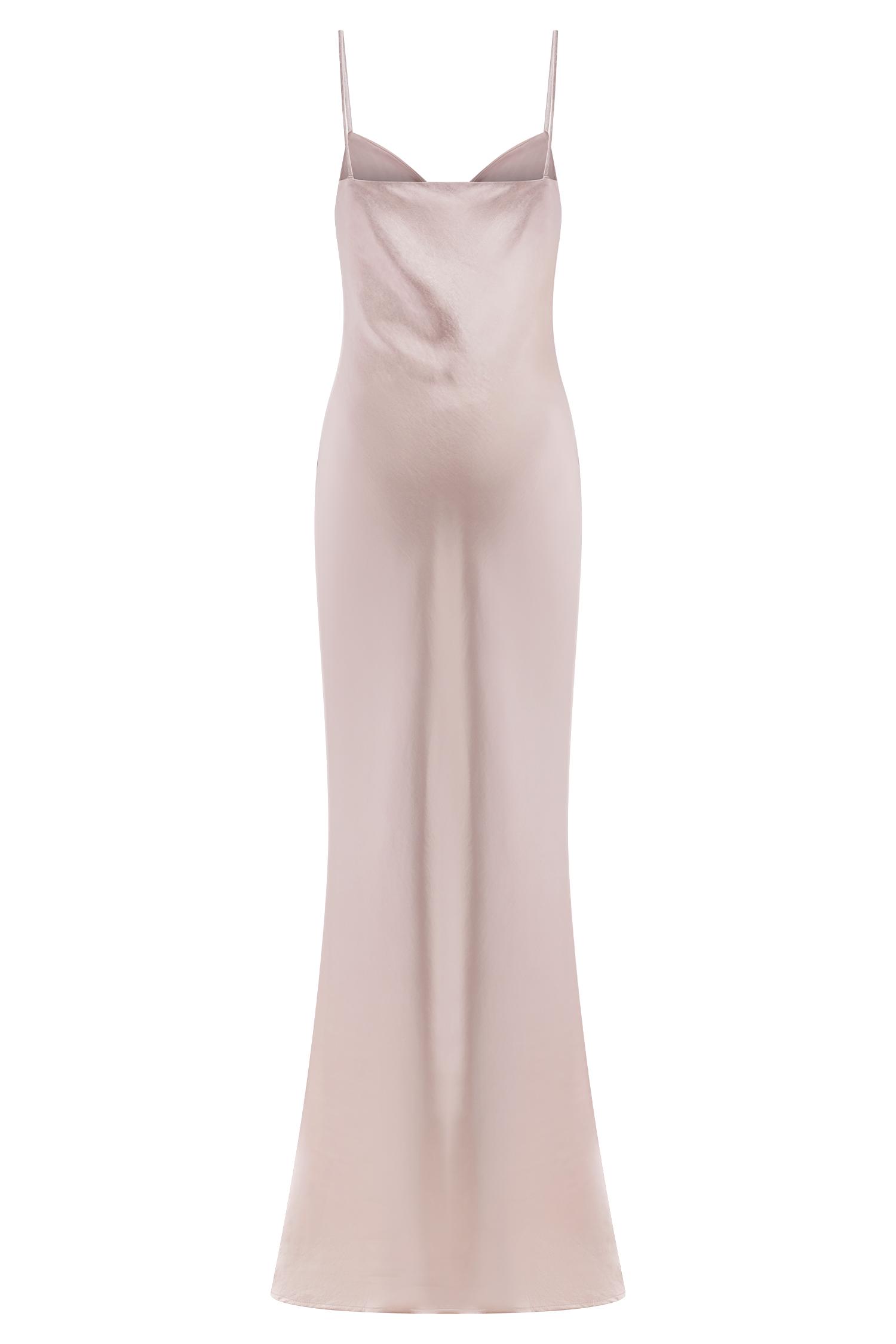 Lilly Sweetheart Satin Maxi Dress - Soft Pink Product Image
