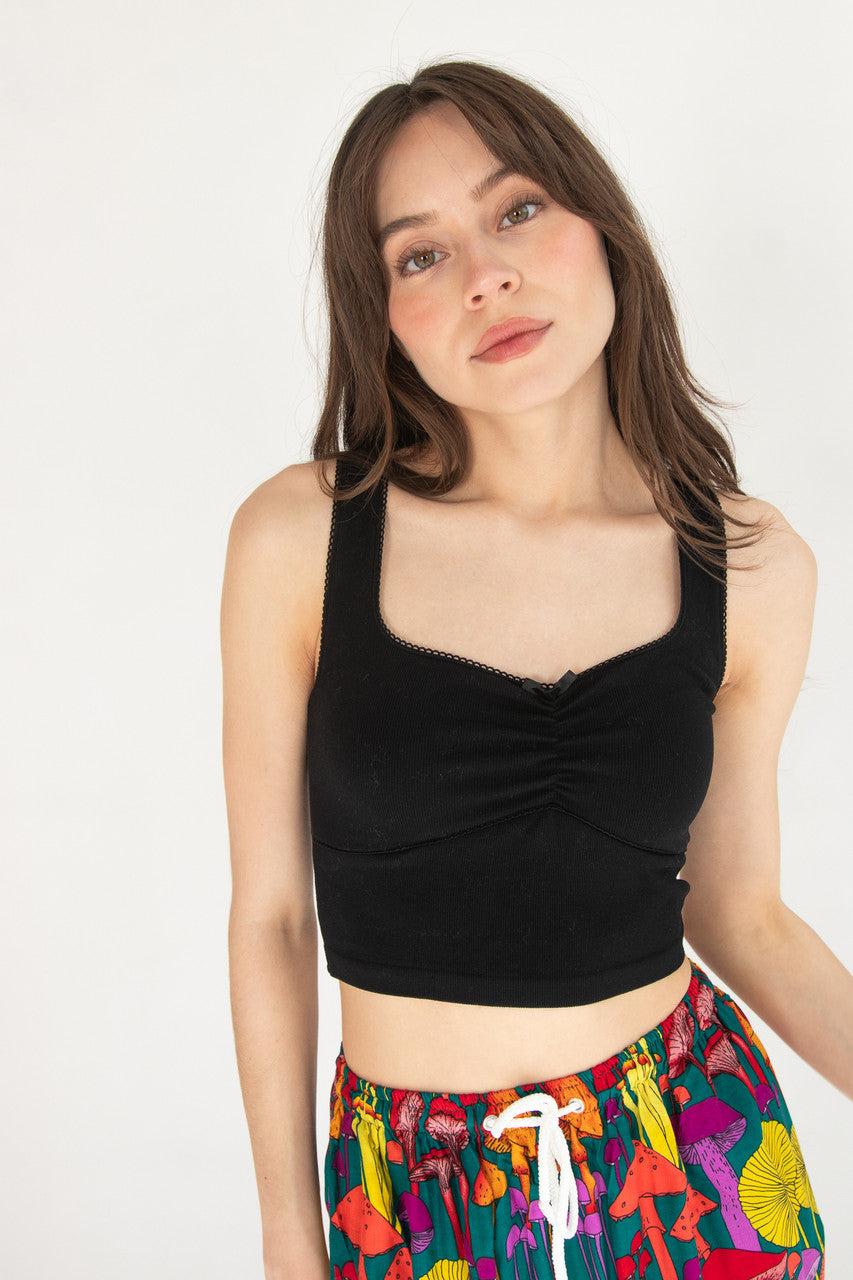 Ruched Bow Crop Tank Product Image