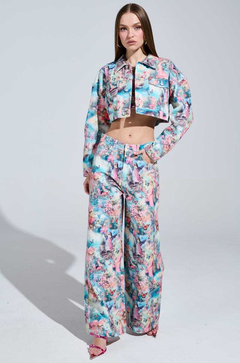 AKIRA Female Fantasy Printed Denim Pants | mall Product Image