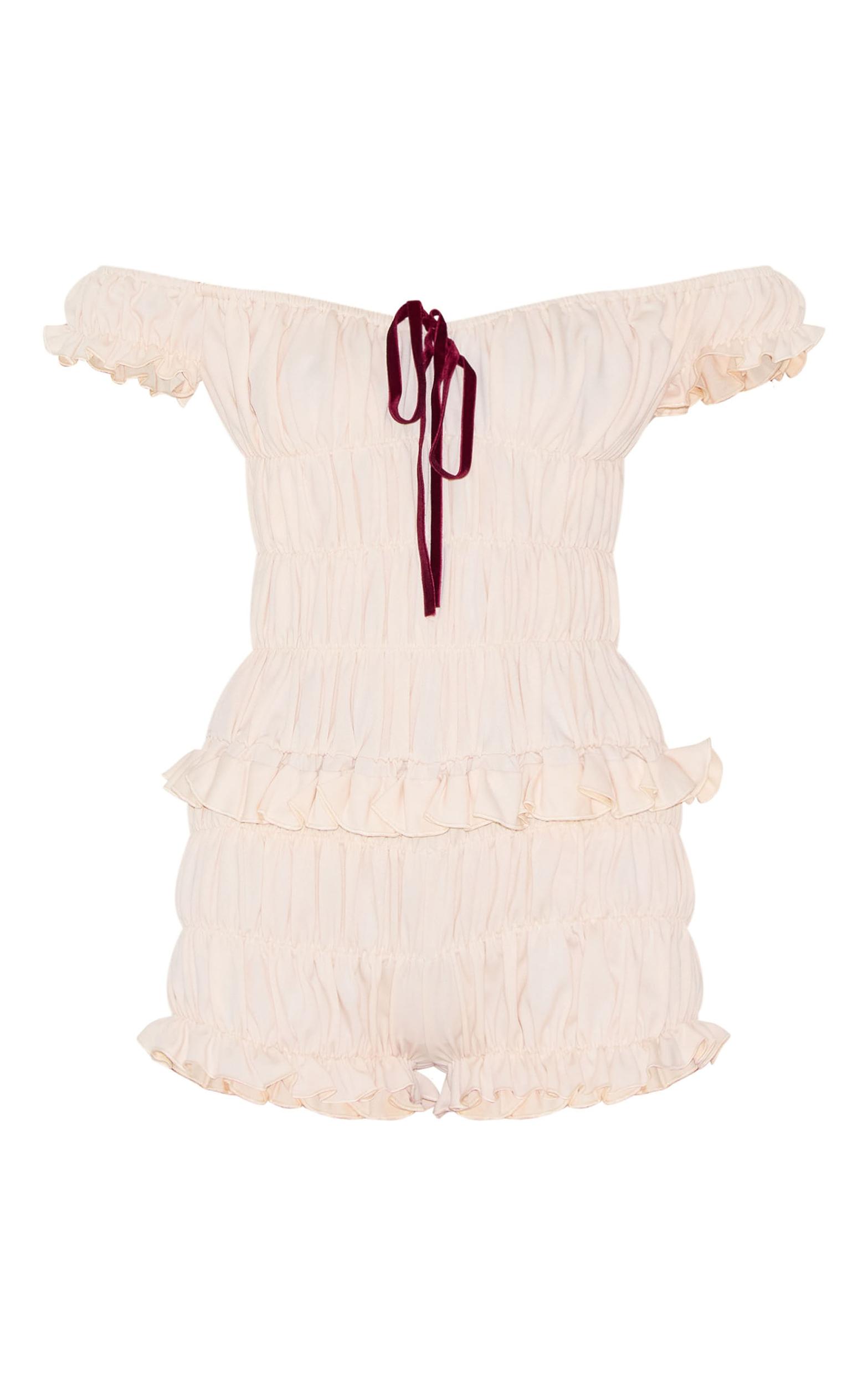 Stone Extreme Ruched Bardot Romper Product Image