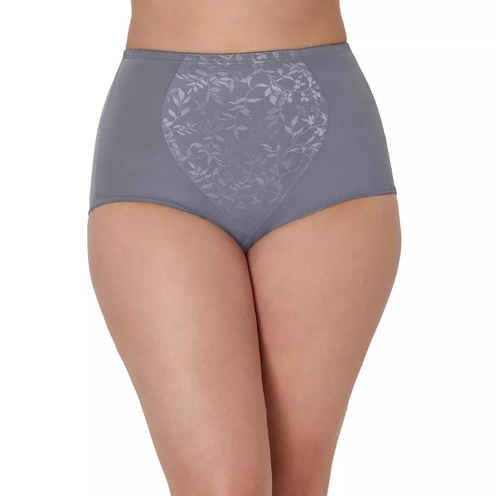 Bali 2-Pack Firm Control Tummy Panel Shaping Brief Panty X710, Women's, Size: XXXL, Gray And Purple Product Image