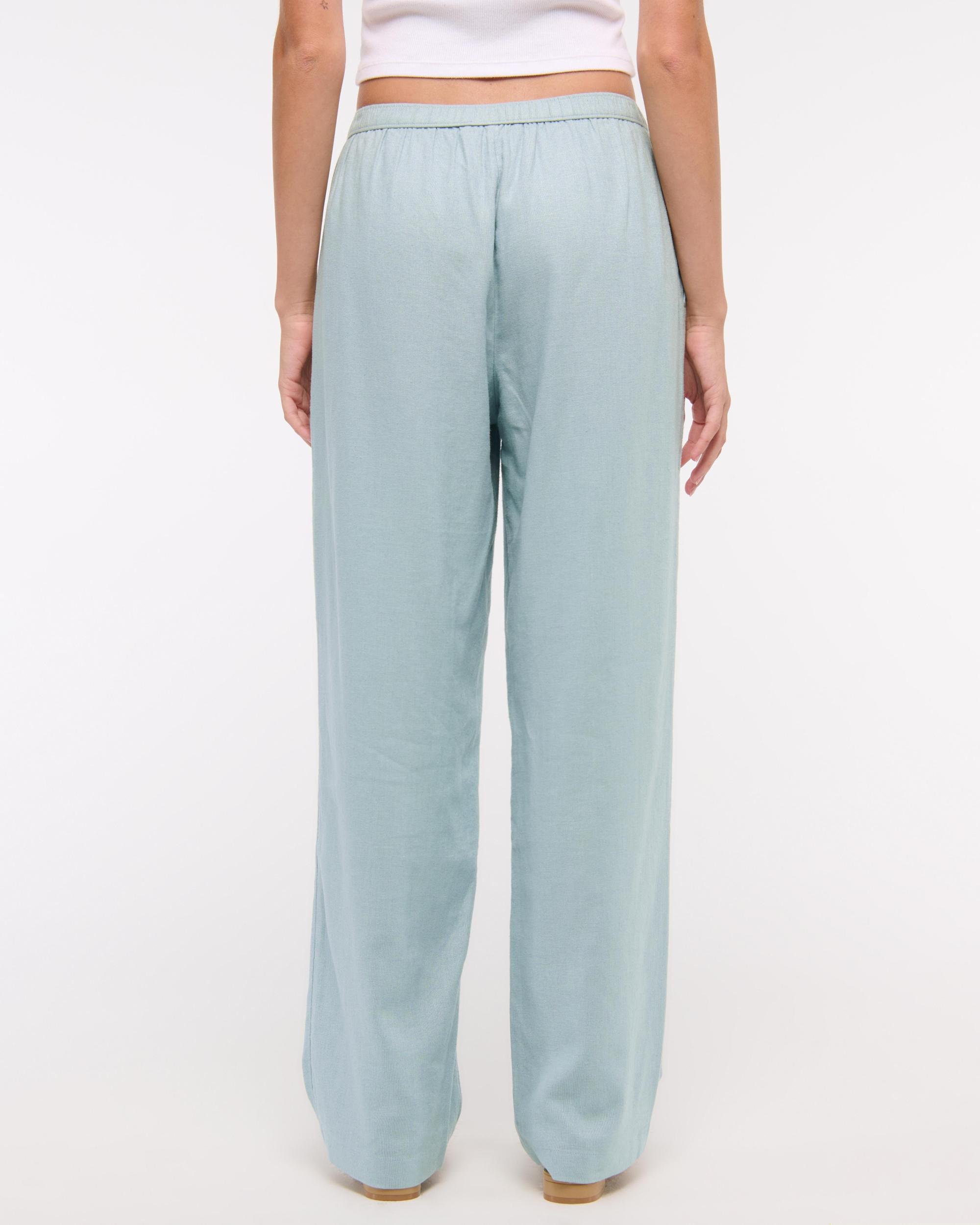 Straight Linen-Blend Pull-On Pant Product Image