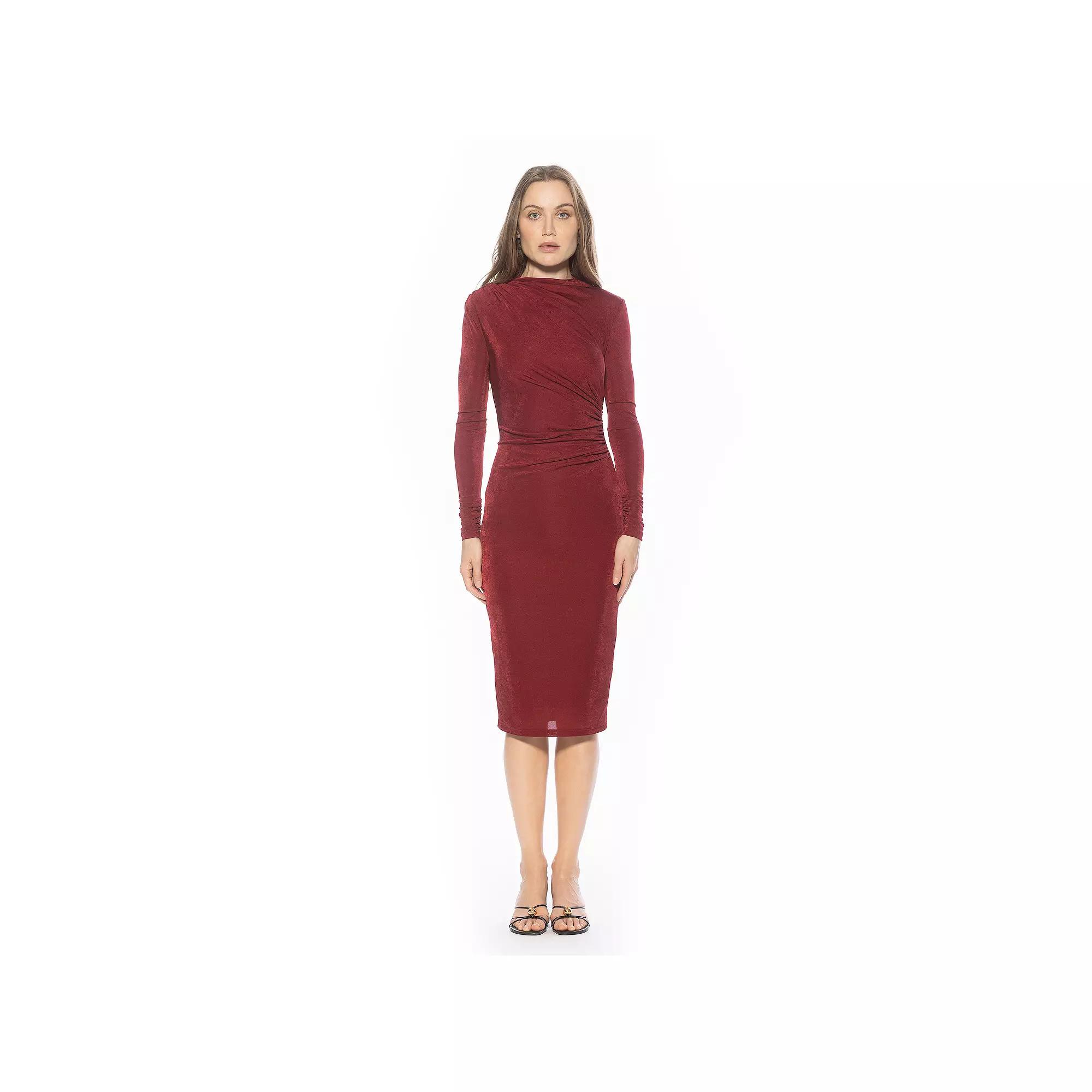 Women's ALEXIA ADMOR Draped Midi Sheath Dress,  Product Image