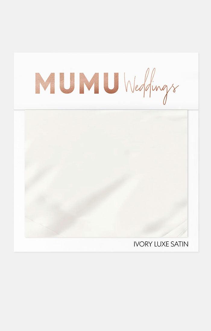 Bridesmaid Fabric Swatch ~ Ivory Luxe Satin Product Image