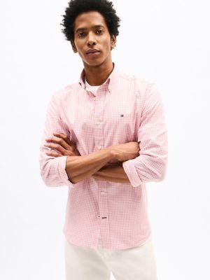 Regular Fit Gingham Stretch Poplin Shirt Product Image