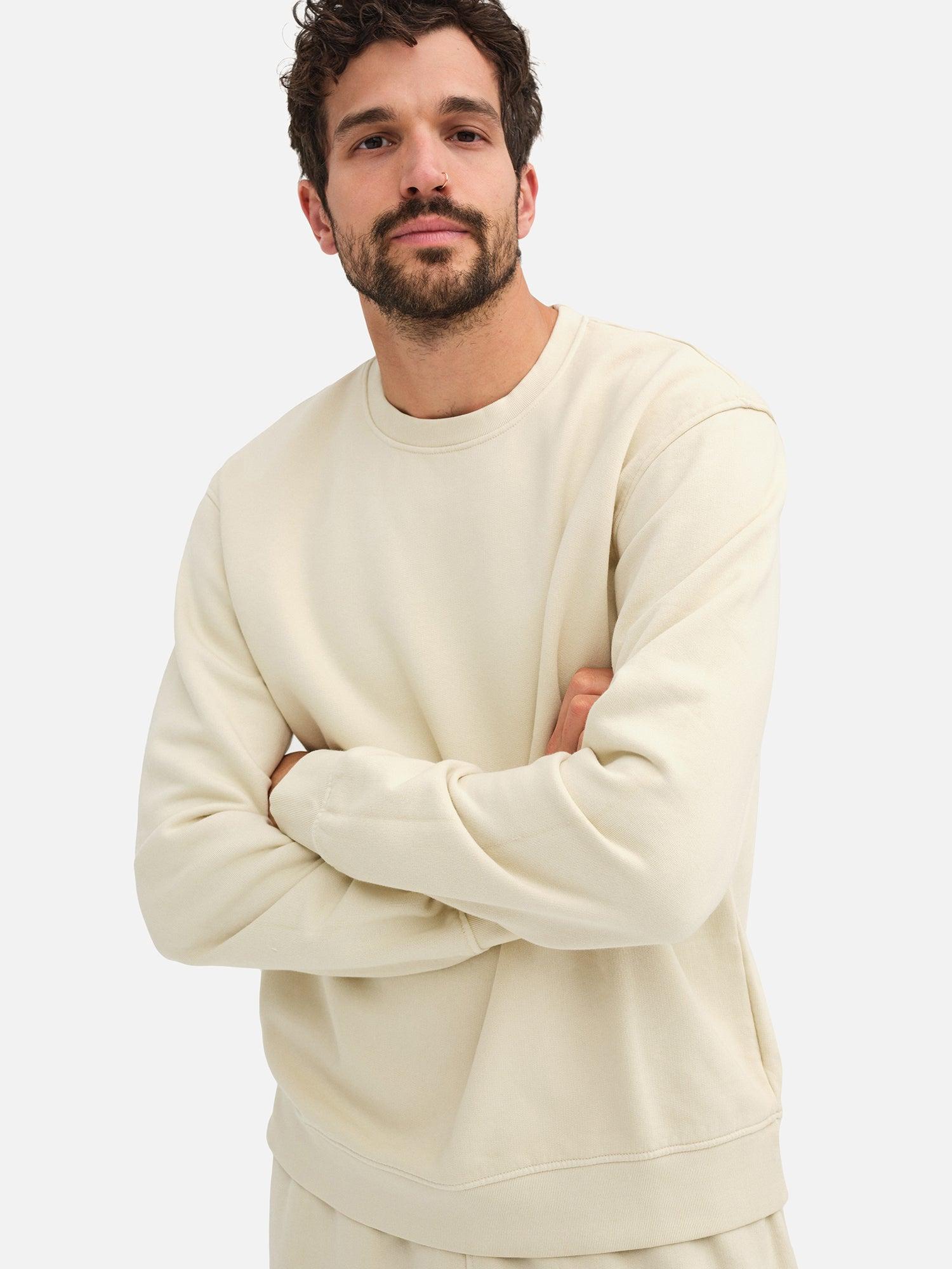 Men's Organic Fleece Crew Neck Sweatshirt Male Product Image