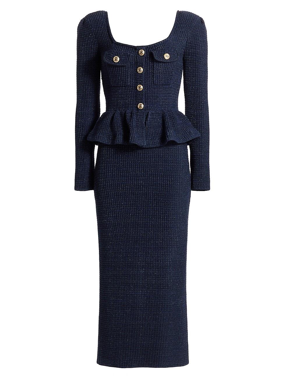 Womens Knit Peplum Maxi Dress Product Image