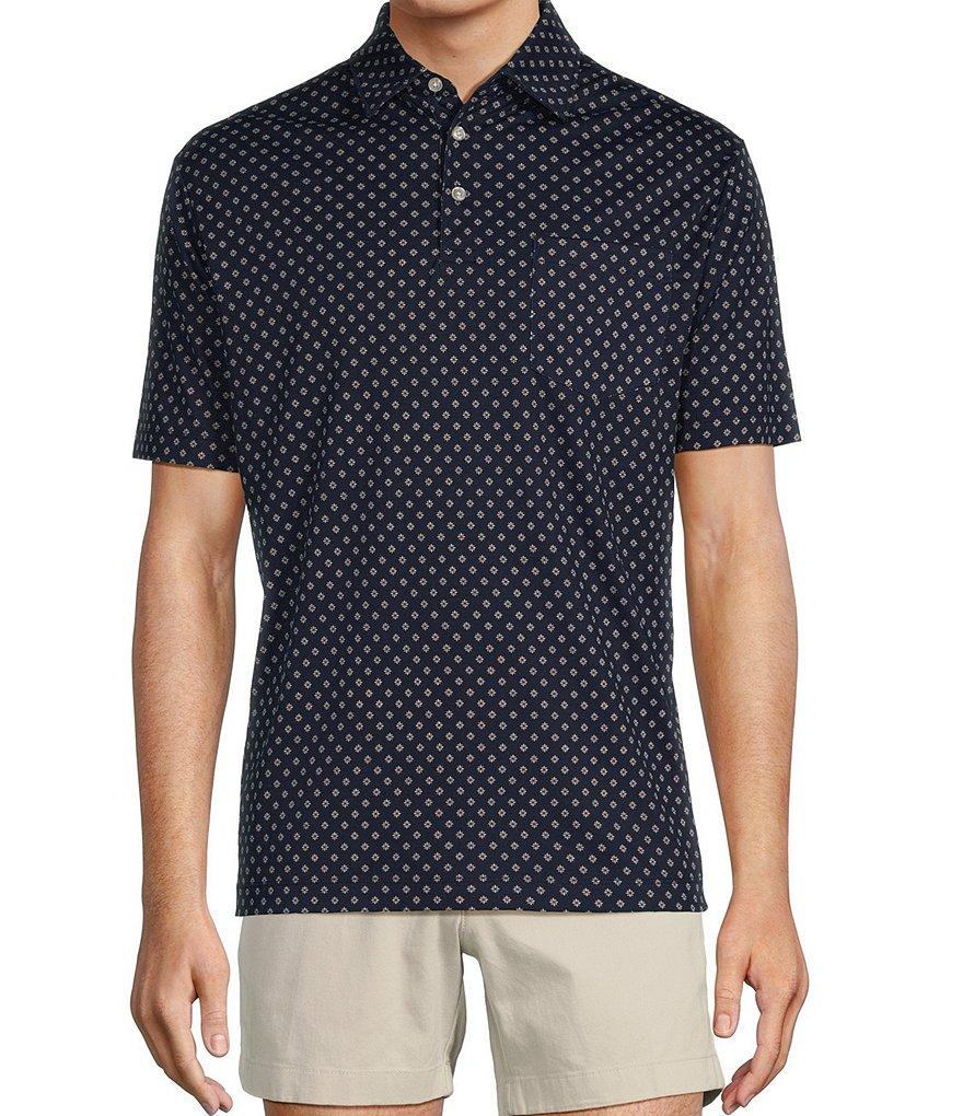 Roundtree & Yorke TravelSmart Short Sleeve Geo Printed Polo Shirt Product Image